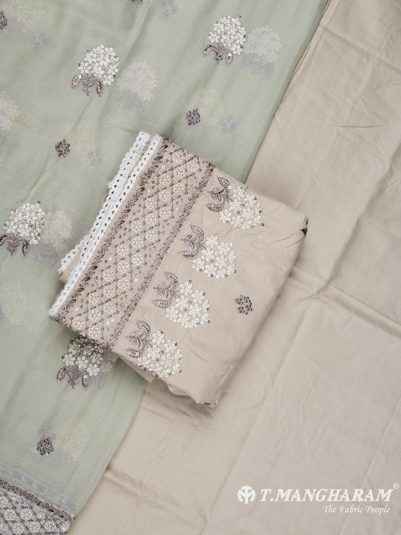 Biege Cotton Chudidhar Fabric Set - EH1524 view-1