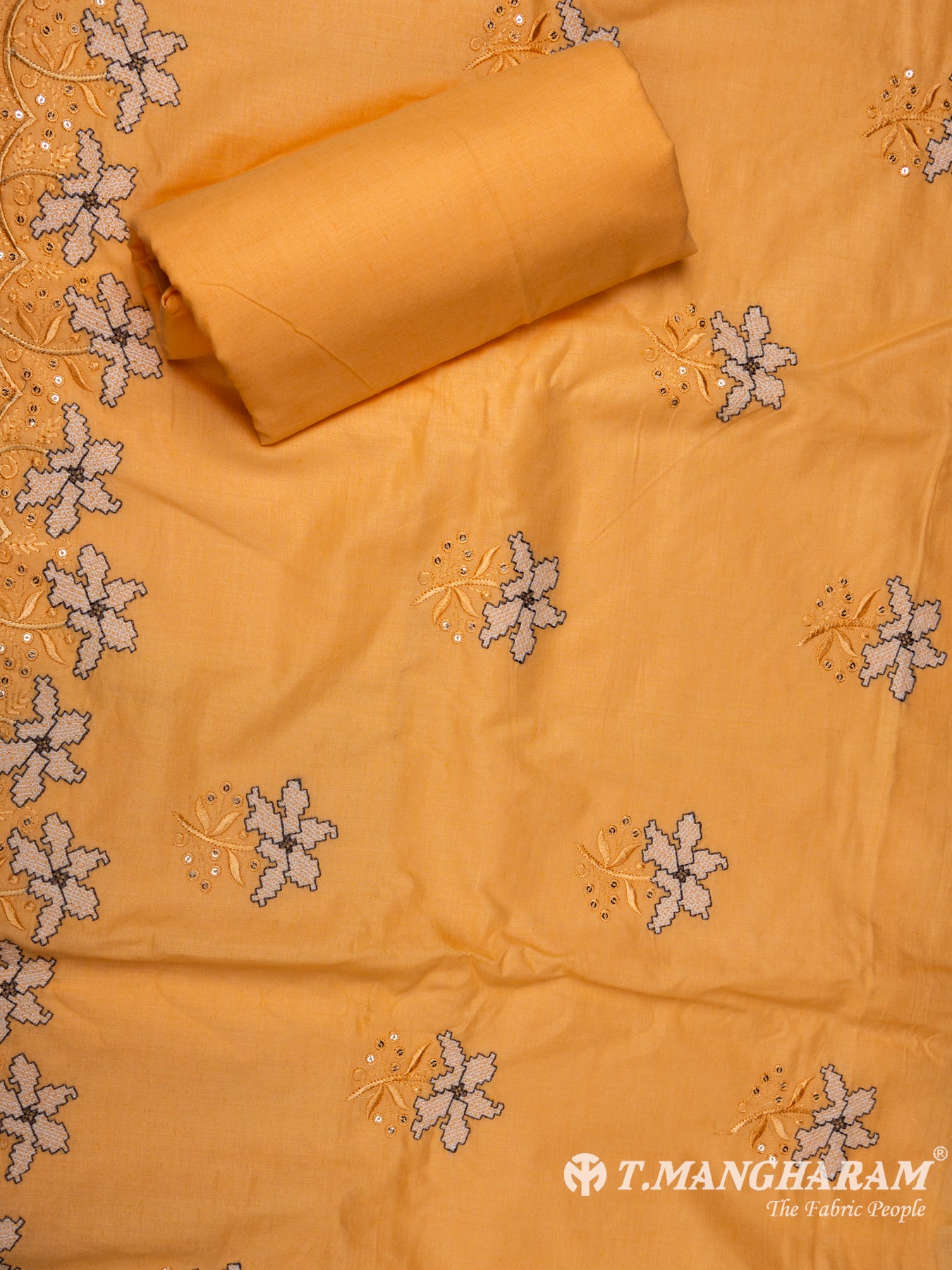 Yellow Cotton Chudidhar Fabric Set - EH1513 view-2