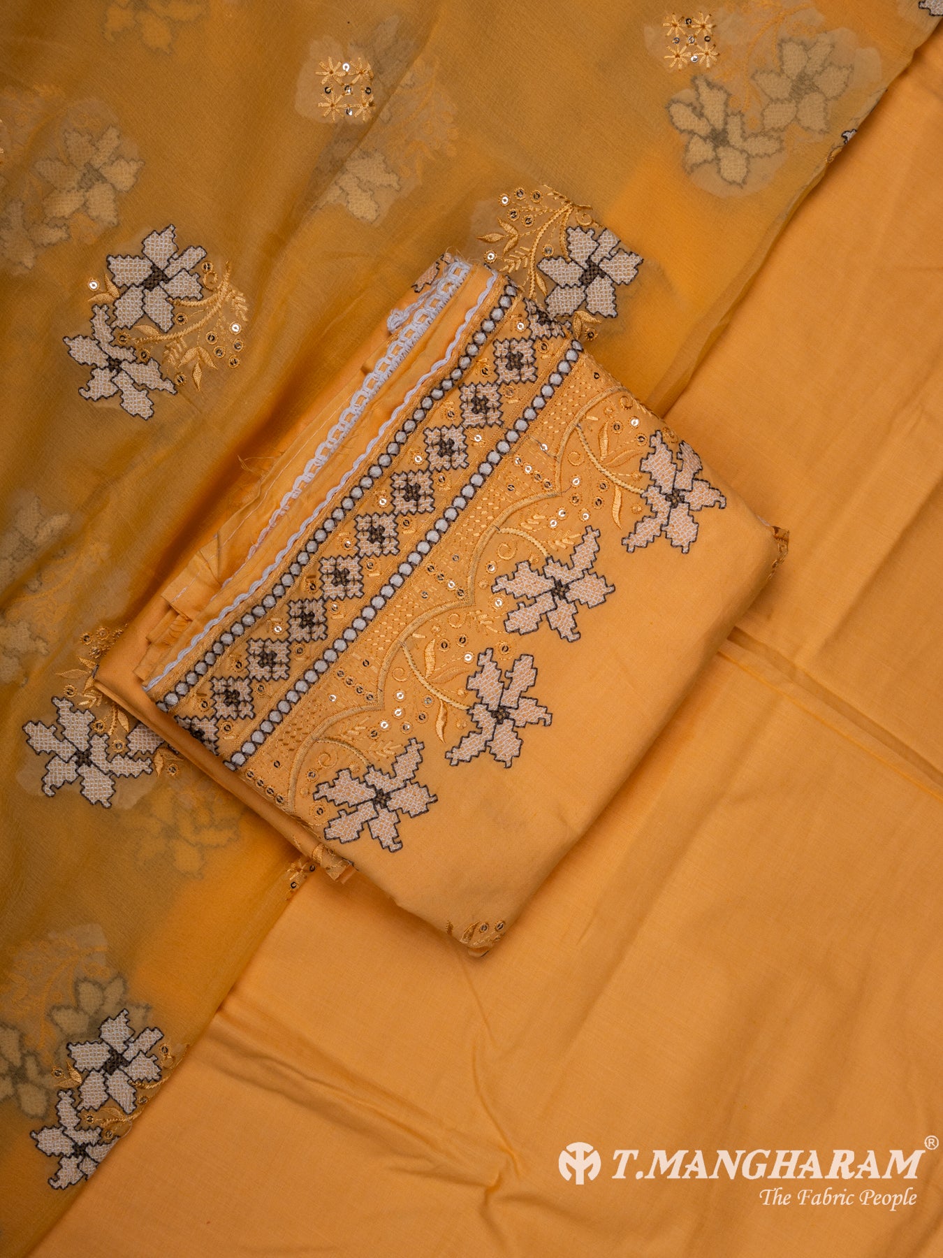 Yellow Cotton Chudidhar Fabric Set - EH1513 view-1