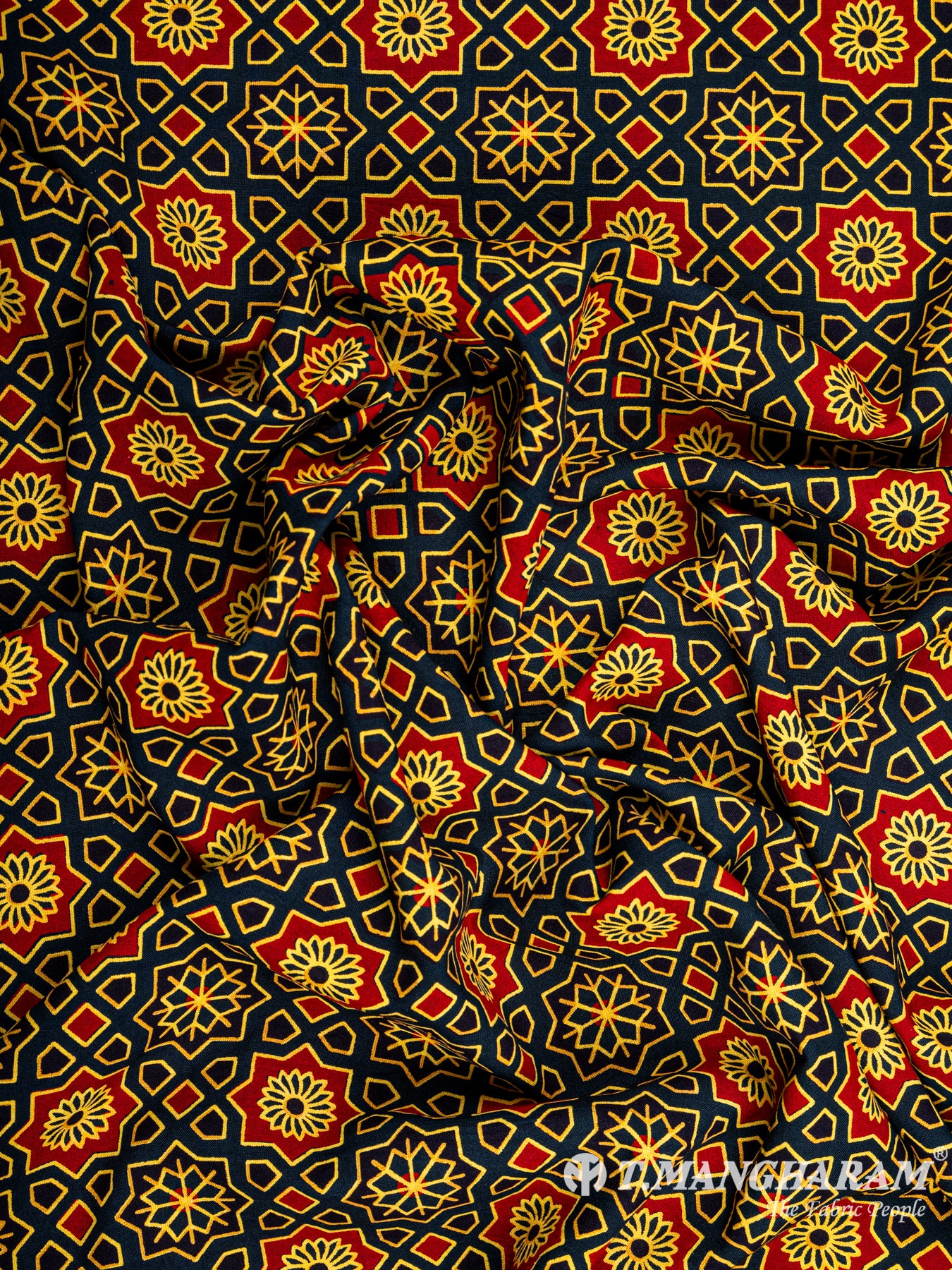 Blue Rayon Cotton Fabric - EC5713 view-4