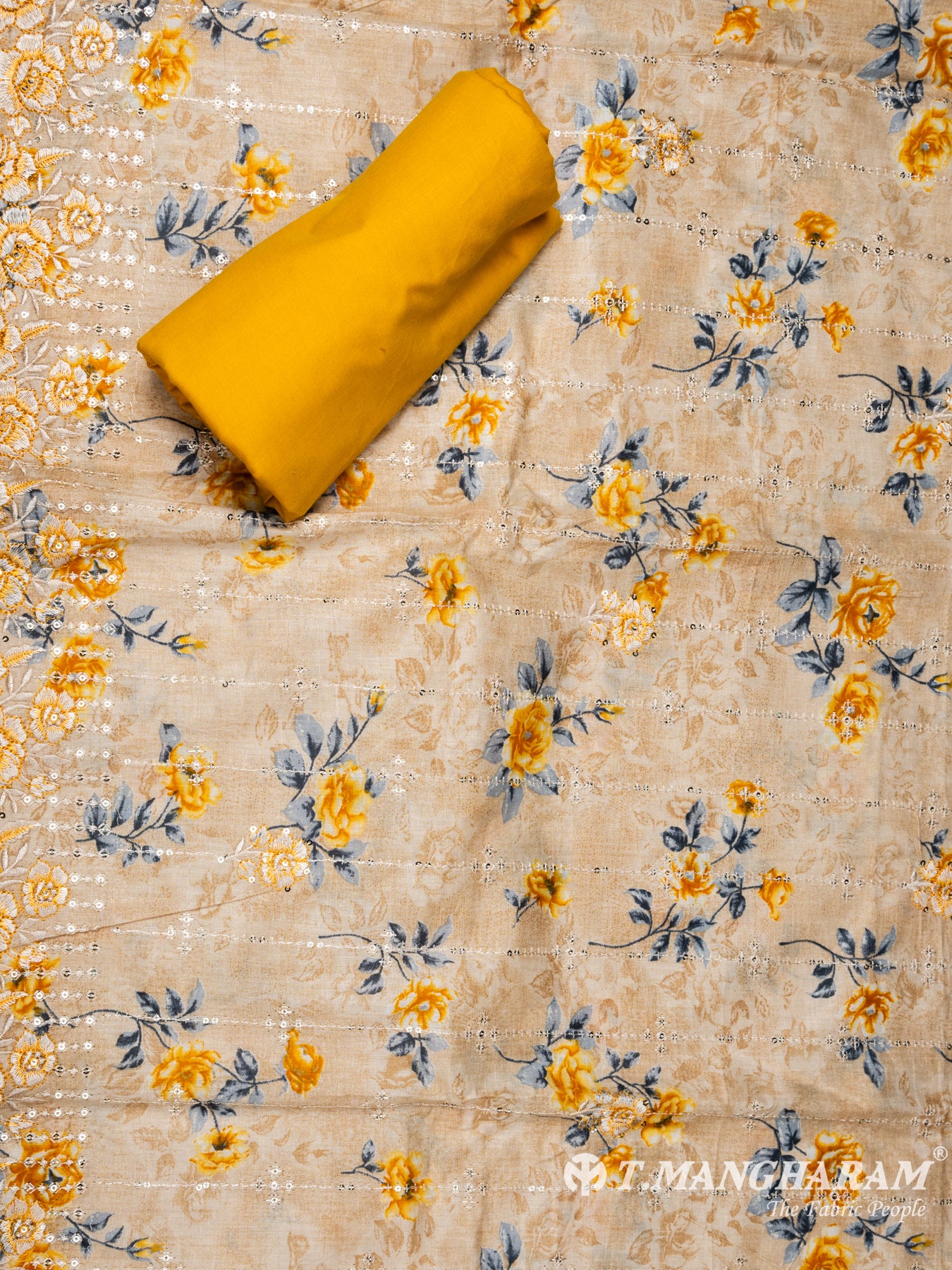 Yellow Cotton Chudidhar Fabric Set - EH1458 view-2