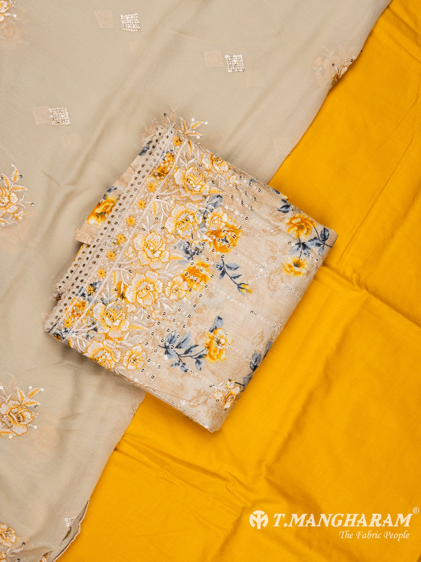Yellow Cotton Chudidhar Fabric Set - EH1458 view-1
