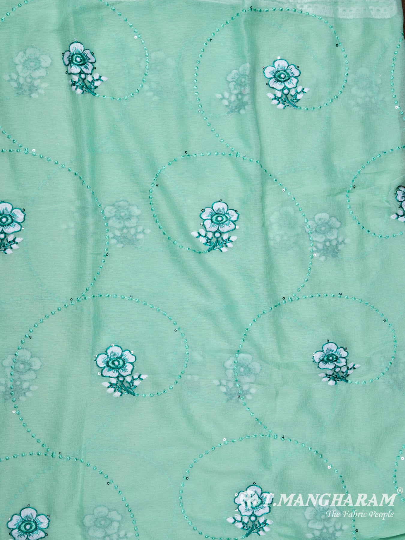 Green Cotton Chudidhar Fabric Set - EH1466 view-3