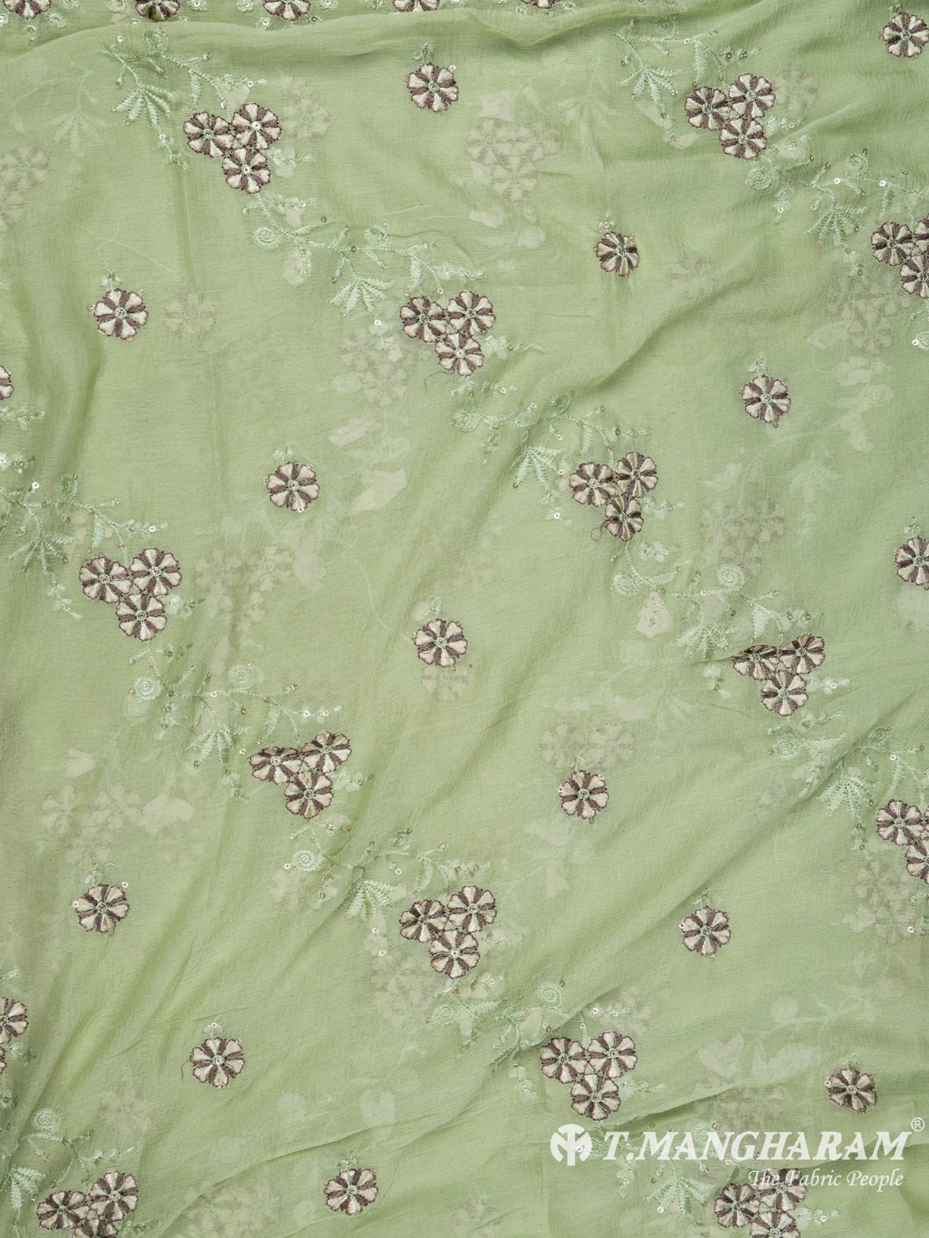 Green Cotton Chudidhar Fabric Set - EH1502 view-3