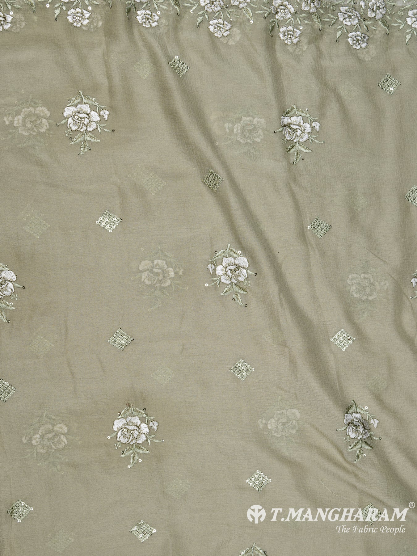 Green Cotton Chudidhar Fabric Set - EH1495 view-3