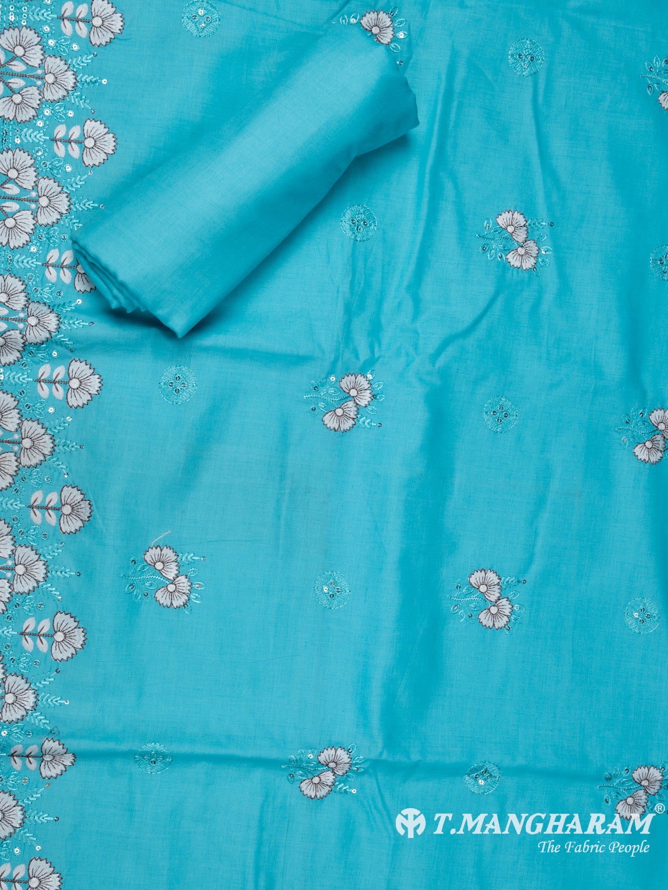 Blue Cotton Chudidhar Fabric Set - EH1449 view-2