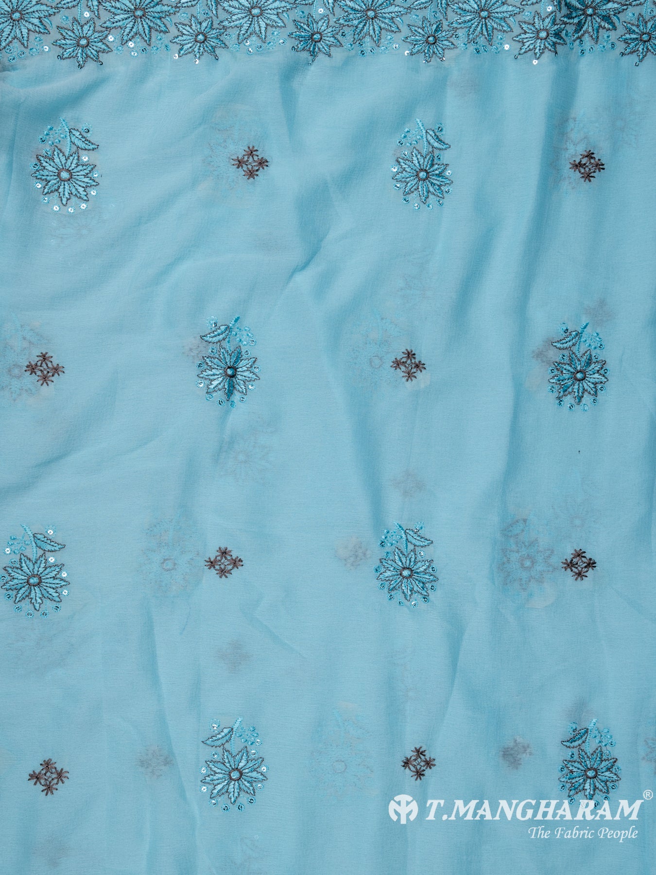 Blue Cotton Chudidhar Fabric Set - EH1447 view-3