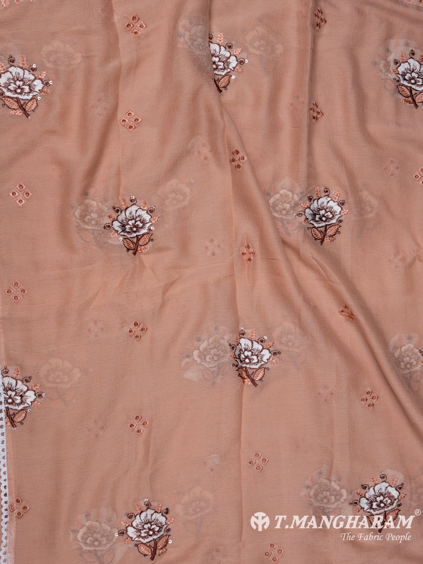 Peach Cotton Chudidhar Fabric Set - EH1504 view-3