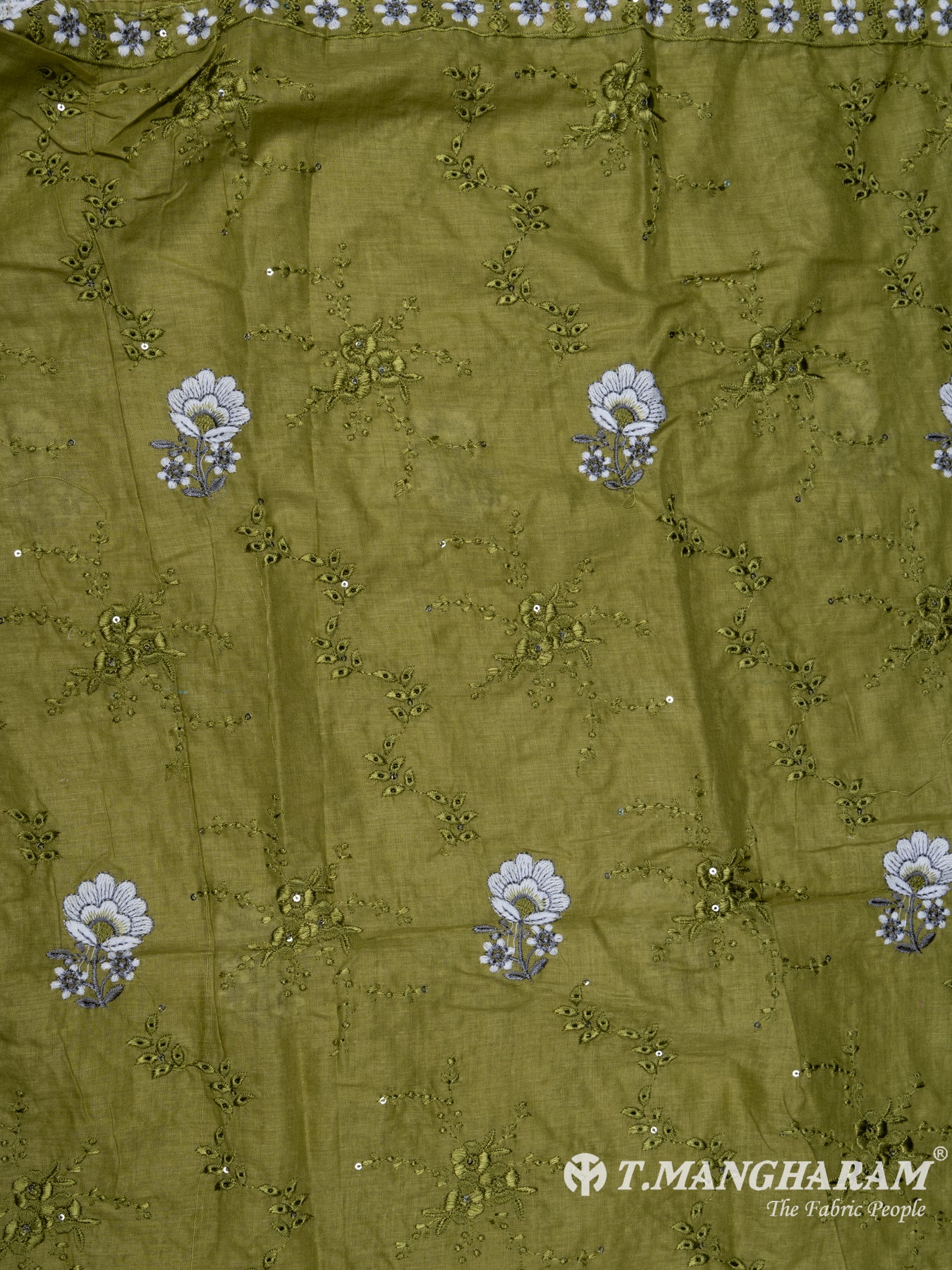 Green Cotton Chudidhar Fabric Set - EH1479 view-3