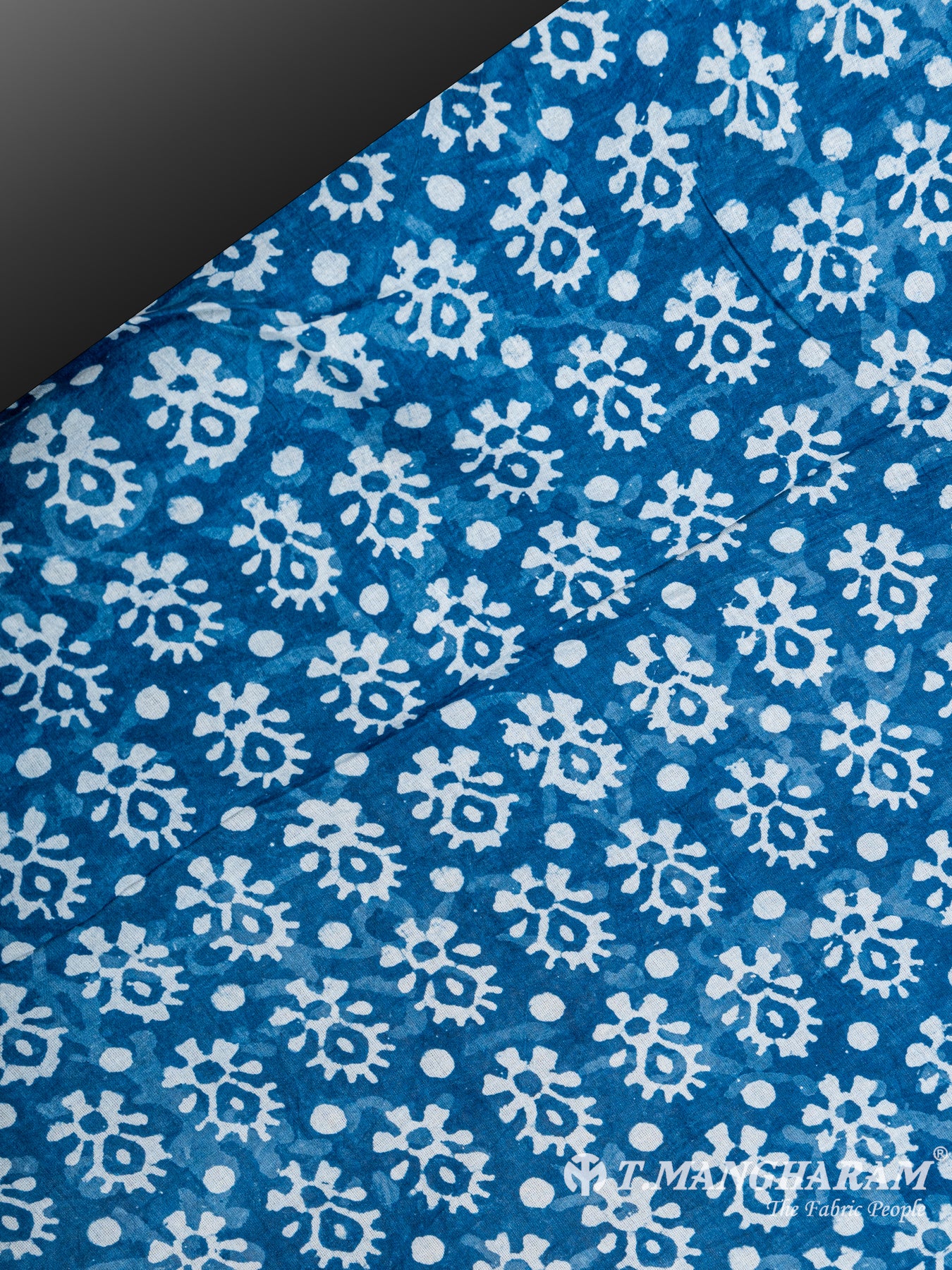Blue Cotton Ikat Print Fabric - EC5654 view-2