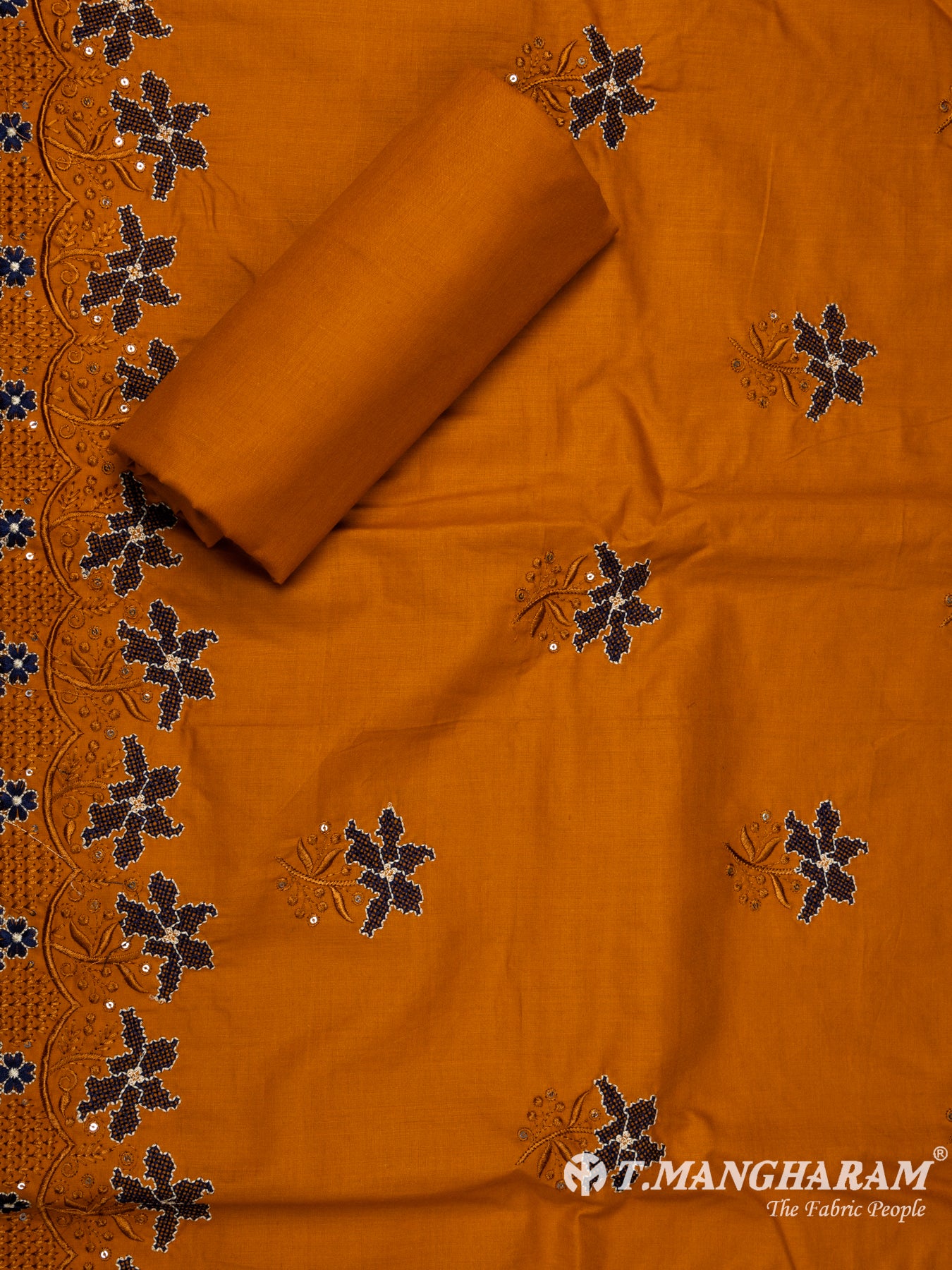 Orange Cotton Chudidhar Fabric Set - EH1475 view-2