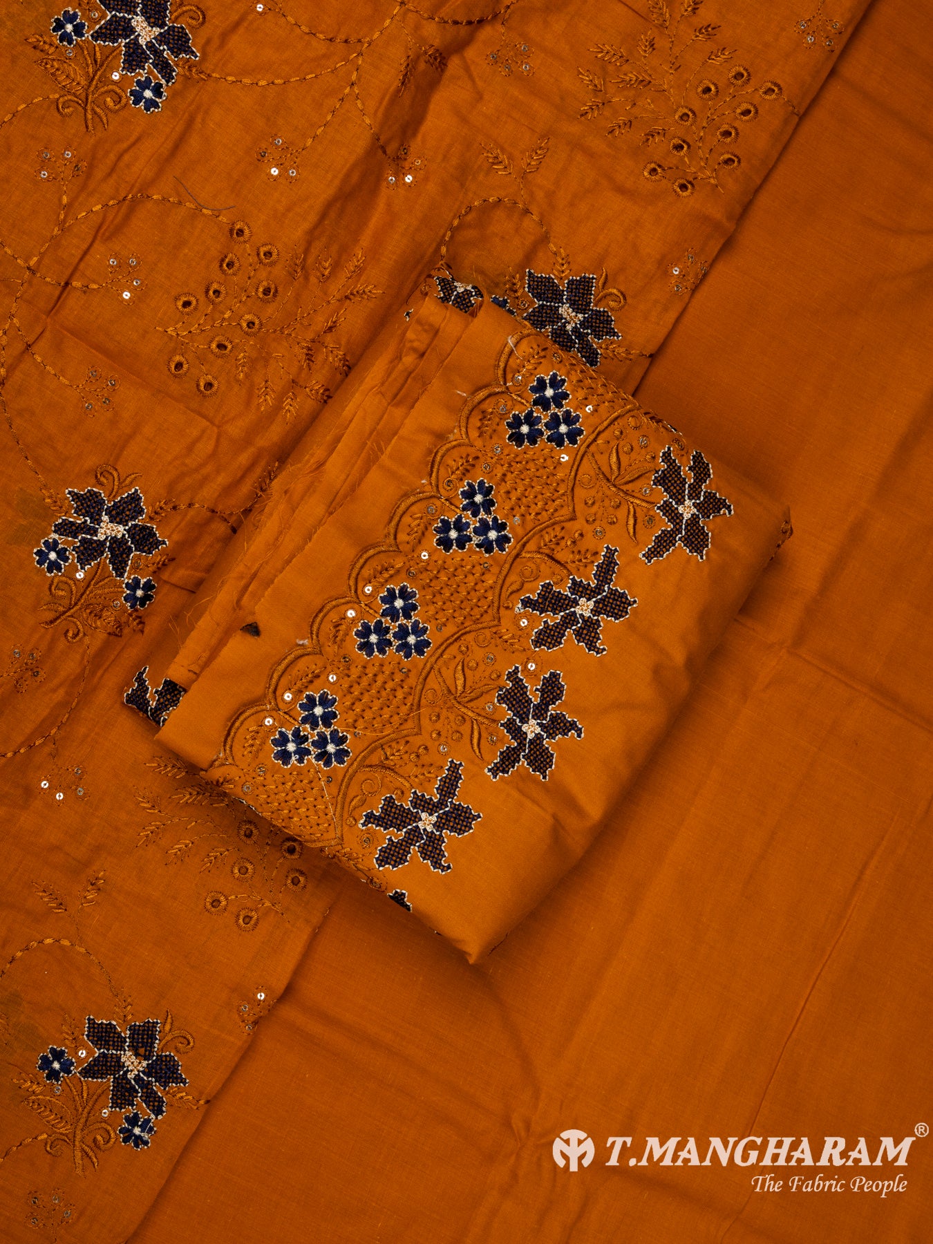 Orange Cotton Chudidhar Fabric Set - EH1475 view-1