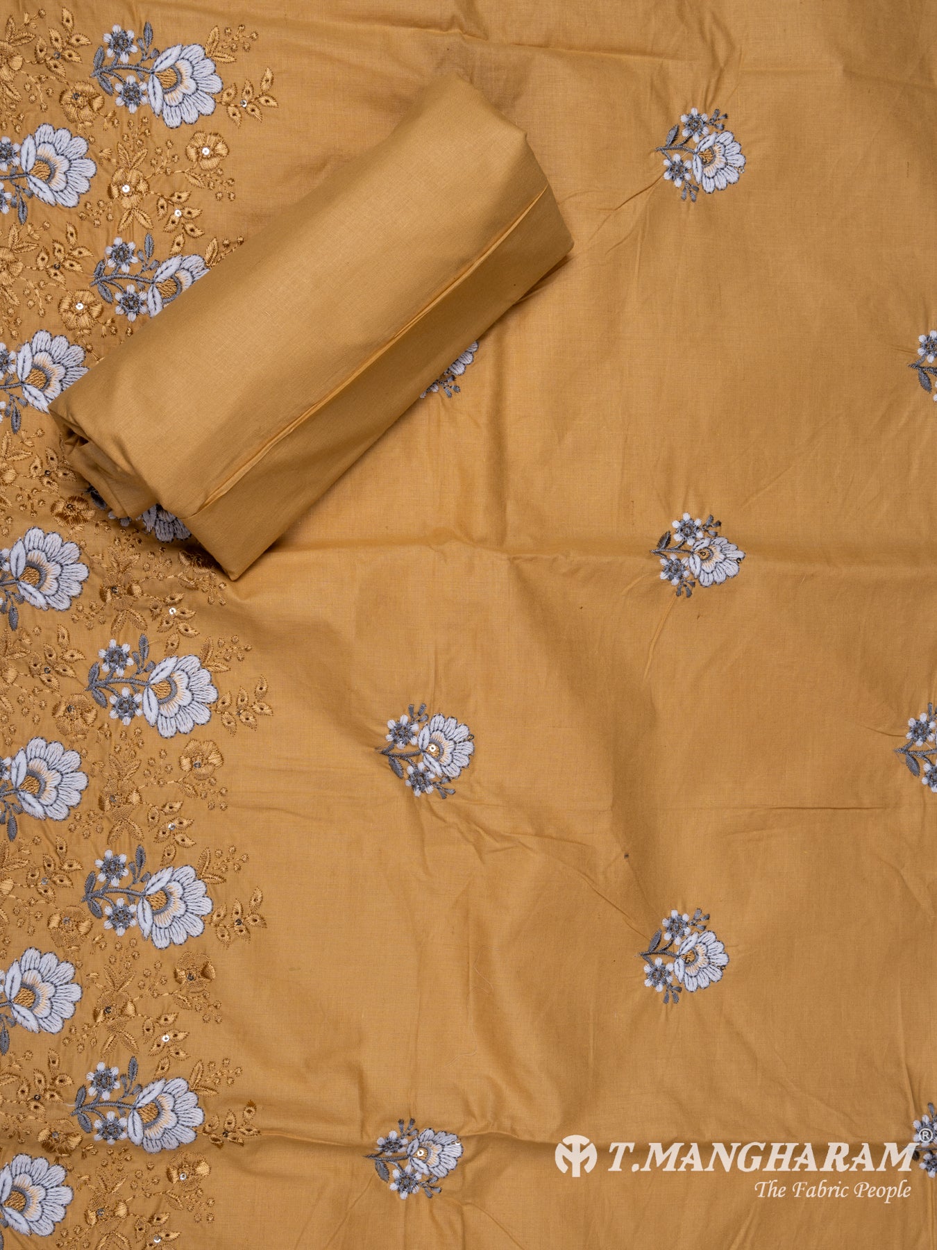 Beige Cotton Chudidhar Fabric Set - EH1478 view-2