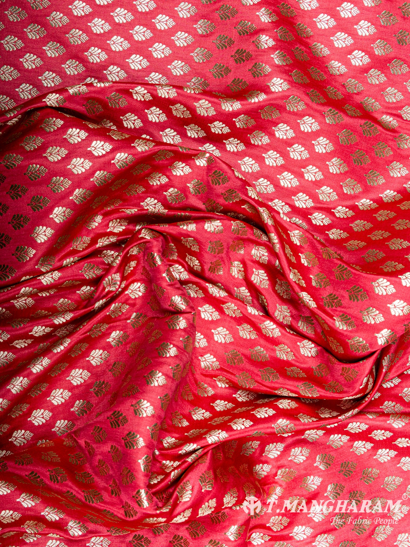 Red Banaras Fabric - EC5797 view-4