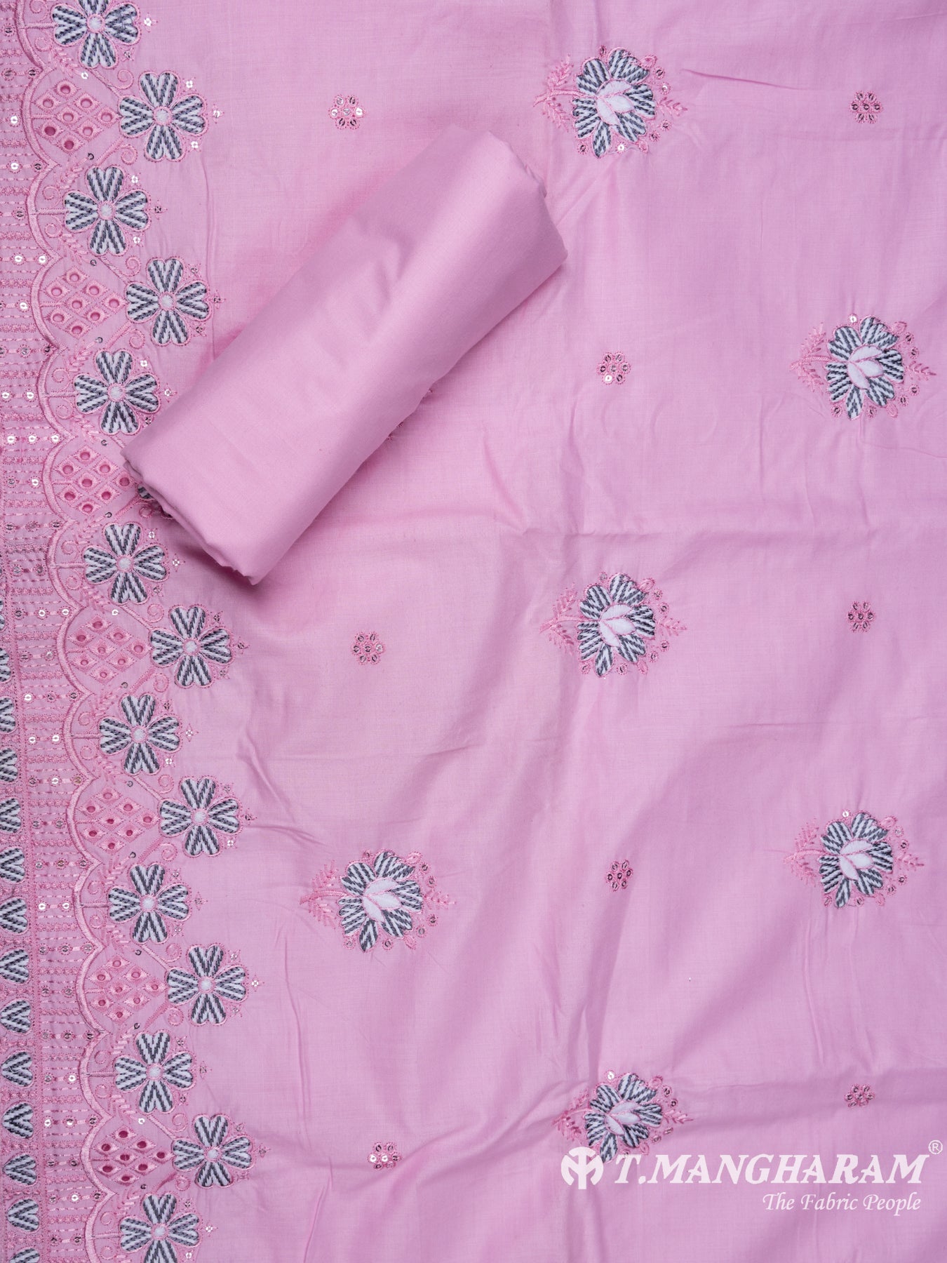 Pink Cotton Chudidhar Fabric Set - EH1454 view-2
