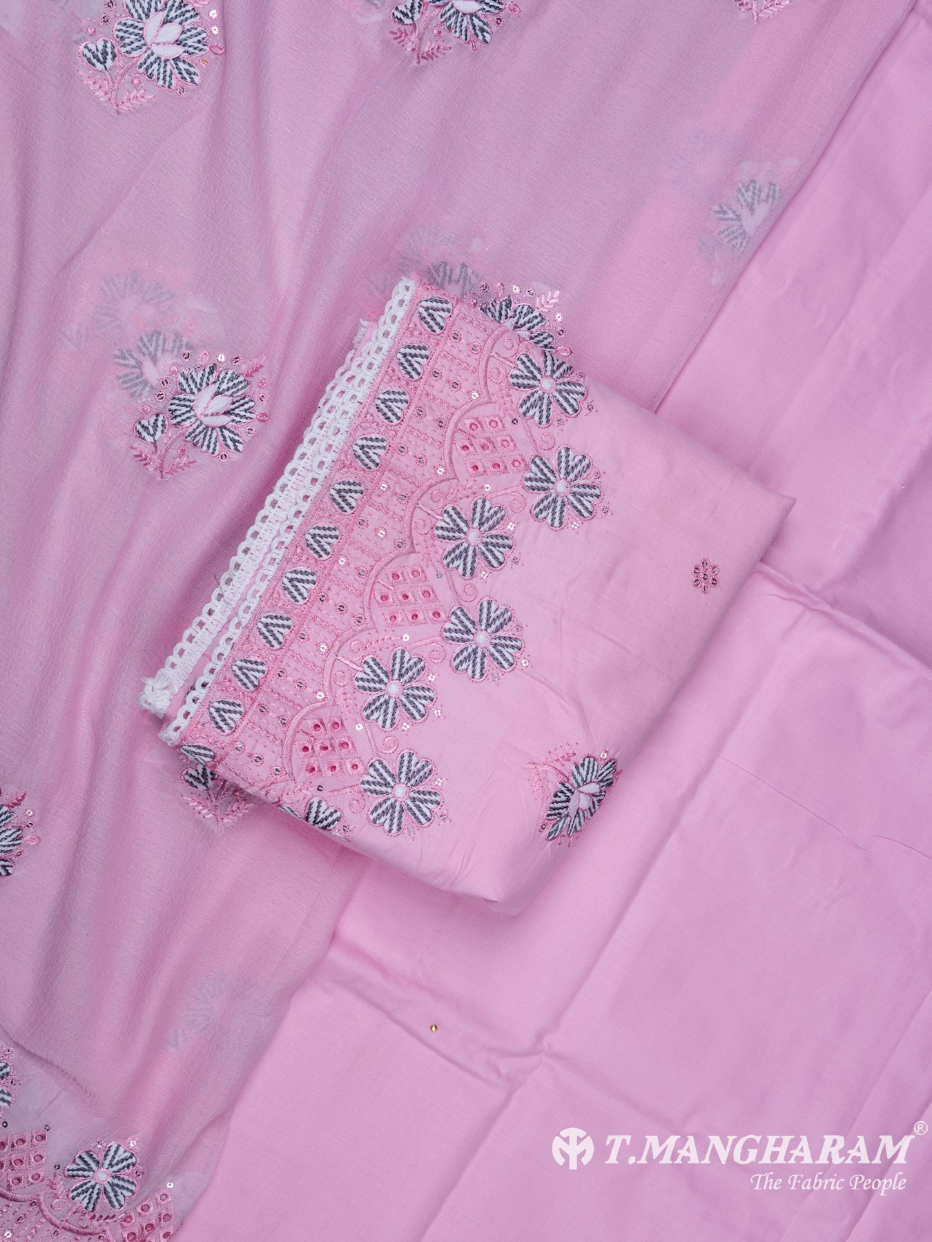 Pink Cotton Chudidhar Fabric Set - EH1454 view-1
