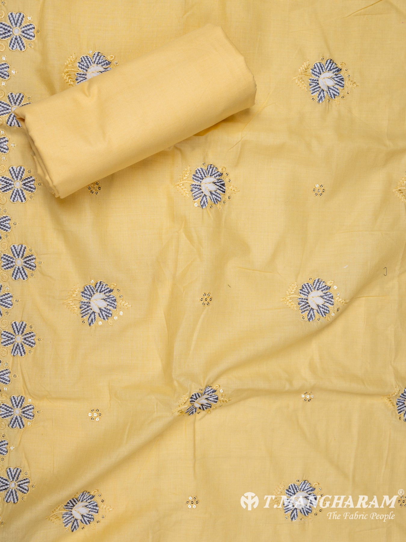 Yellow Cotton Chudidhar Fabric Set - EH1452 view-2