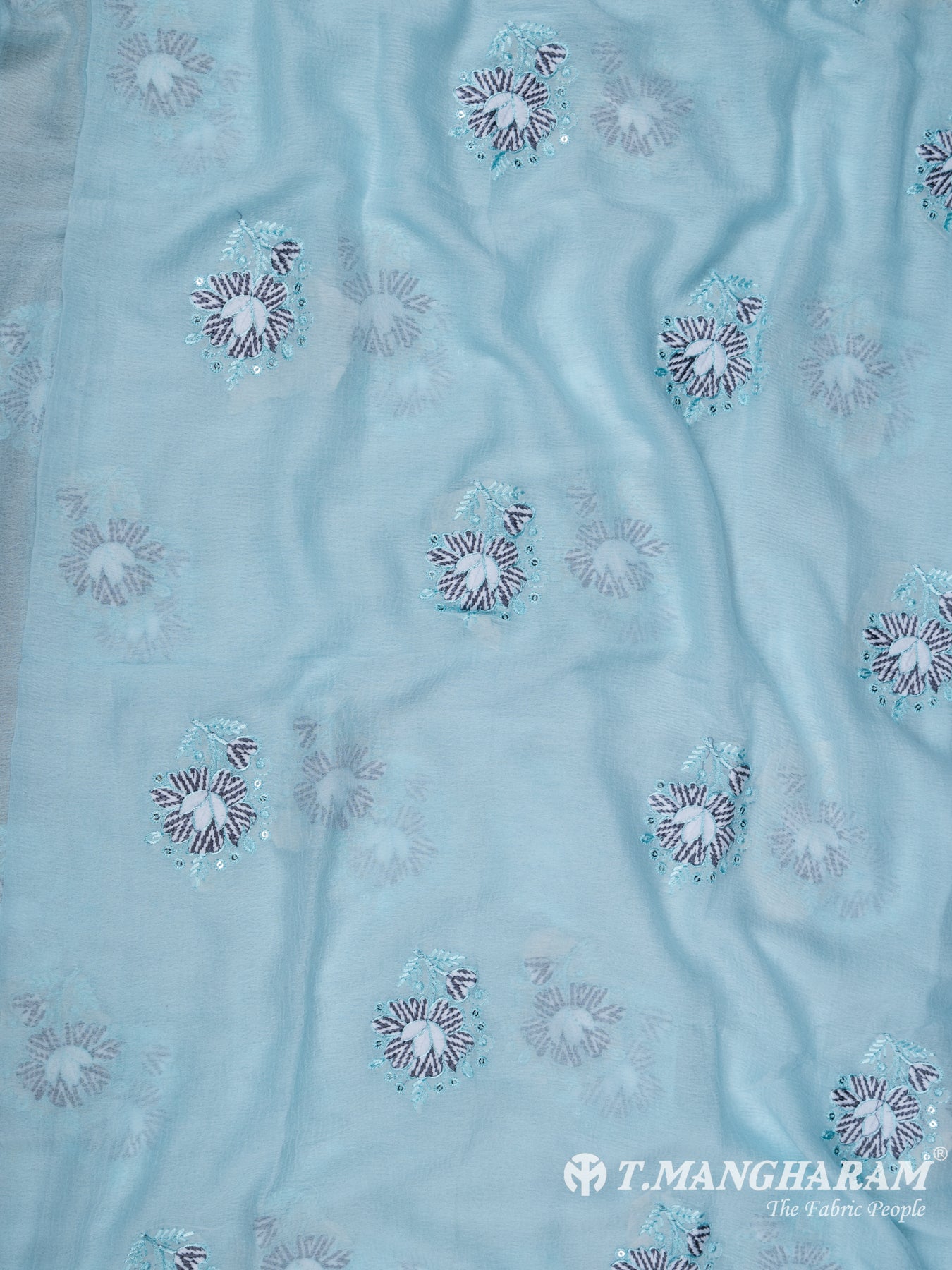 Blue Cotton Chudidhar Fabric Set - EH1453 view-3