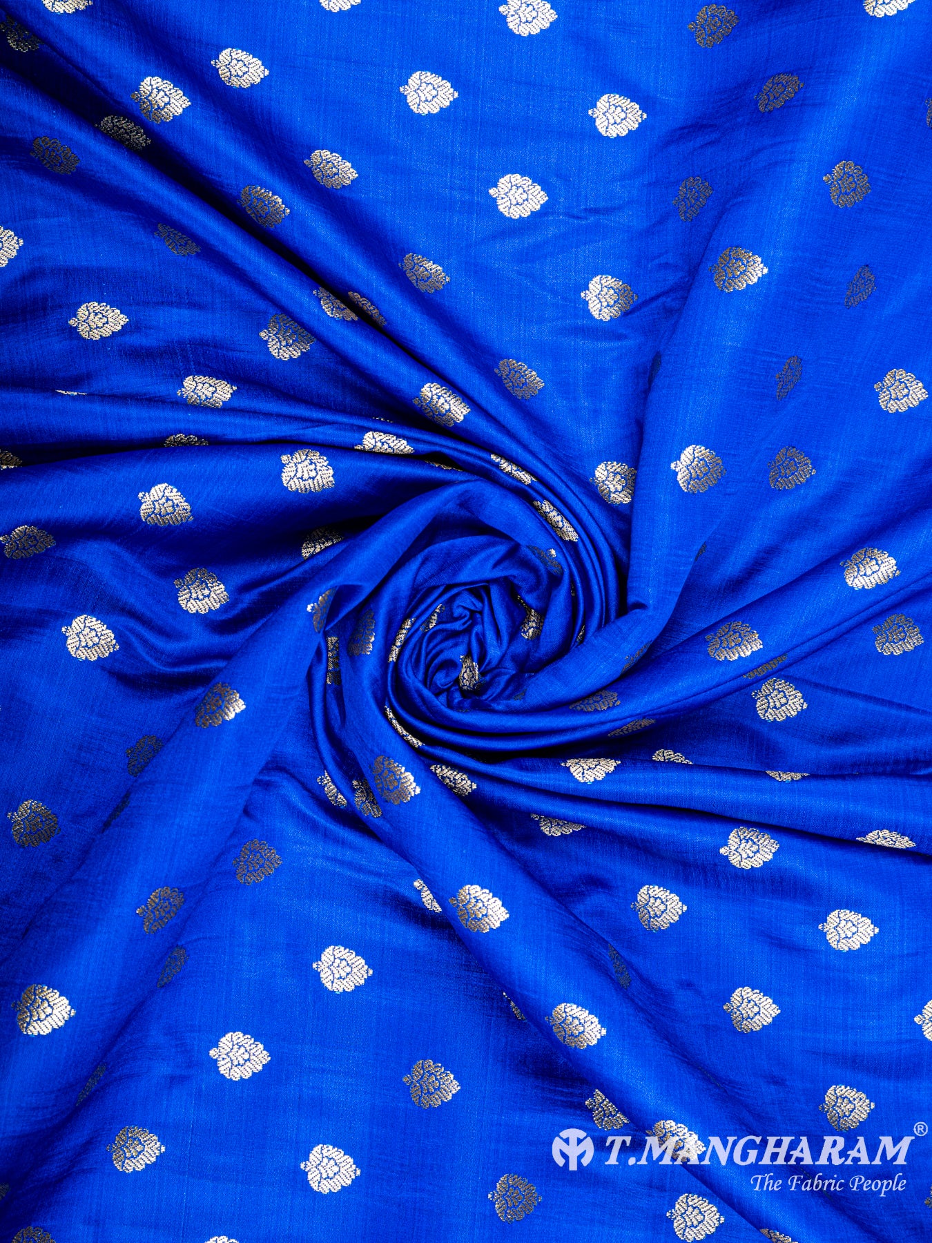Navy Blue Banaras Fabric - EC5788 view-1