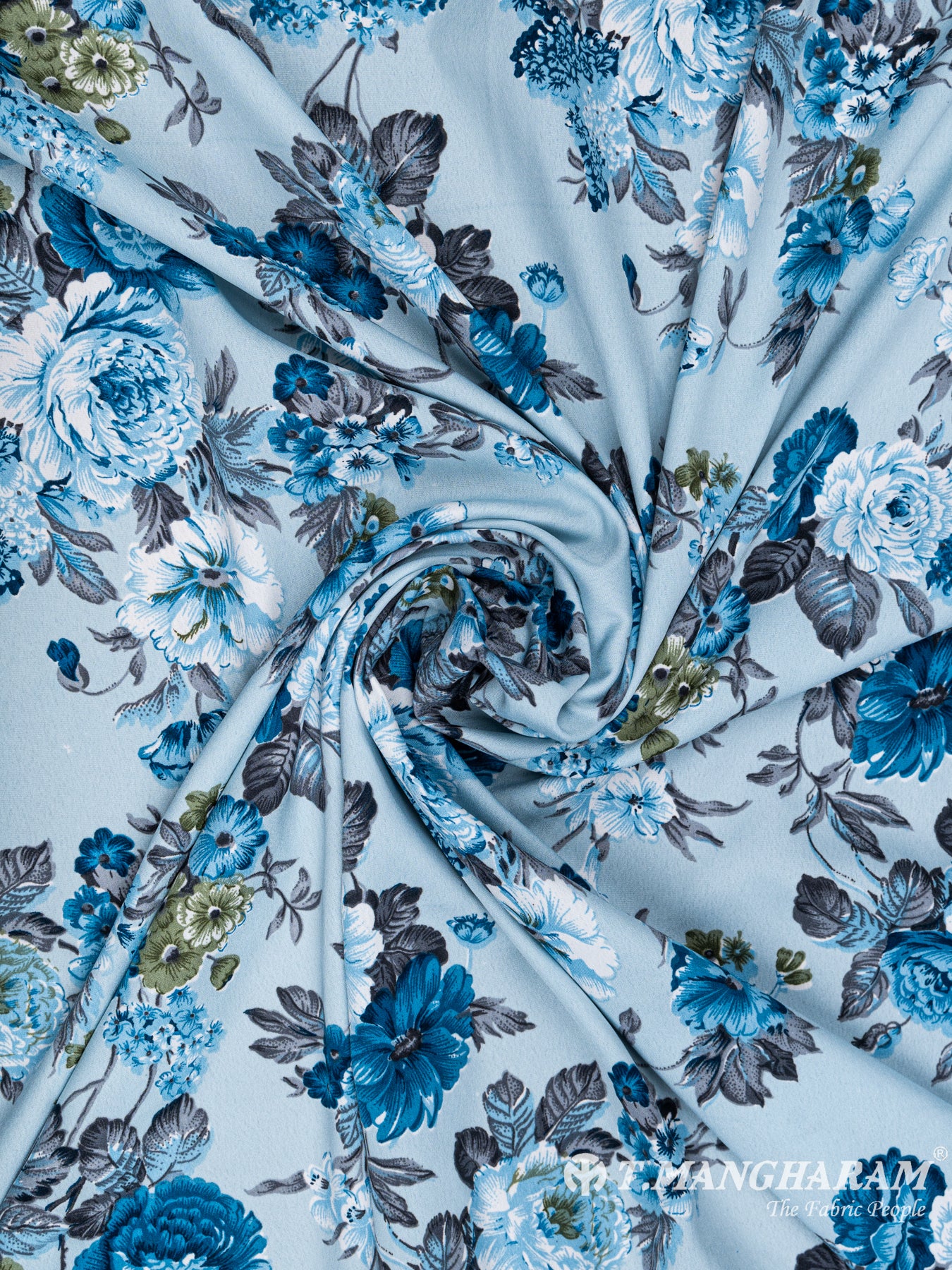 Blue Crepe Fabric - EA1932