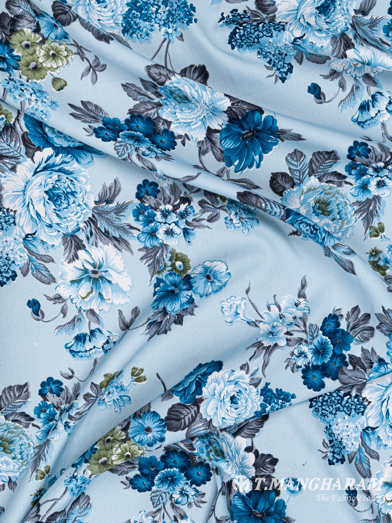 Blue Crepe Fabric - EA1932