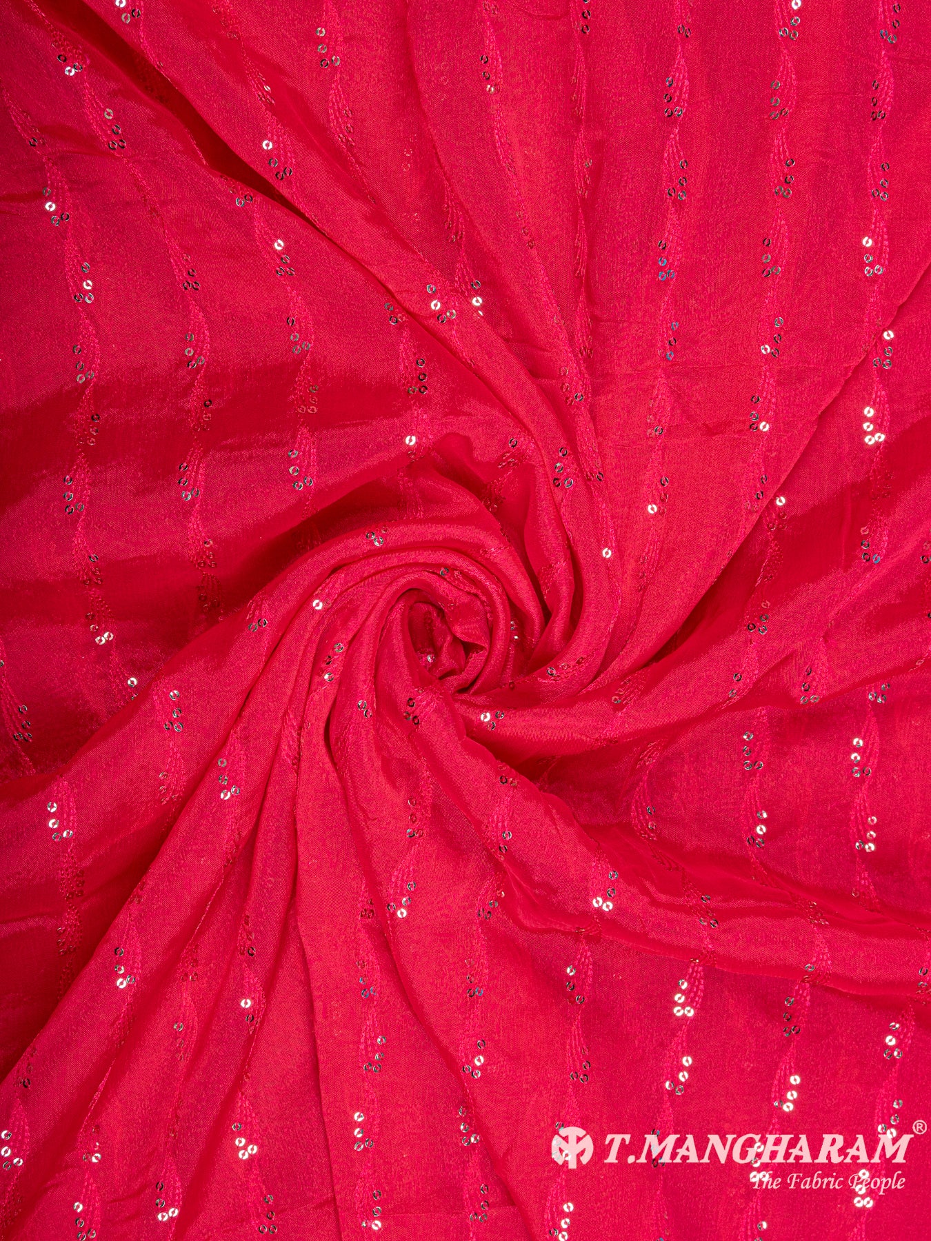 Red Chinnon Silk Fabric - EC5822 view-1