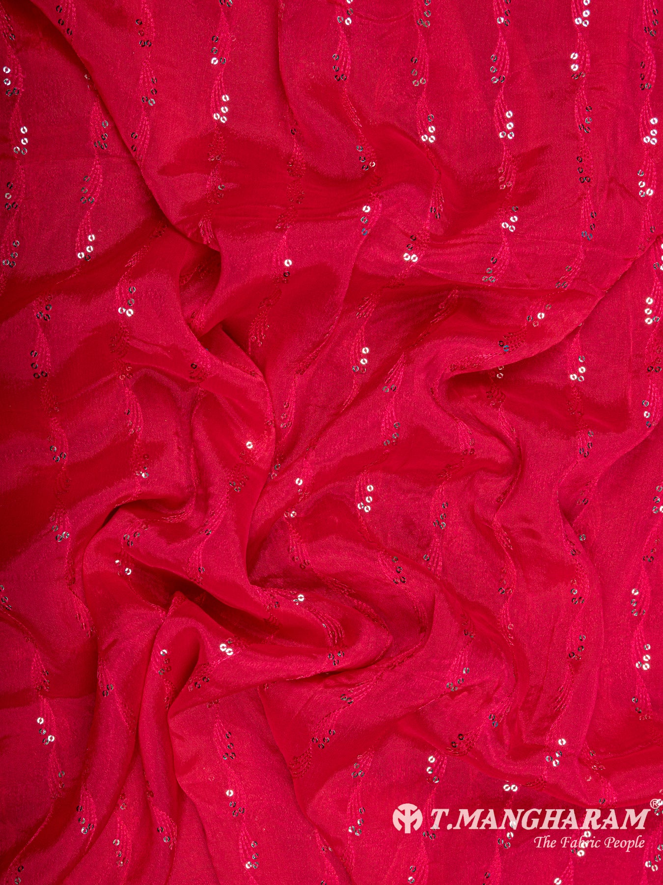Red Chinnon Silk Fabric - EC5822 view-4