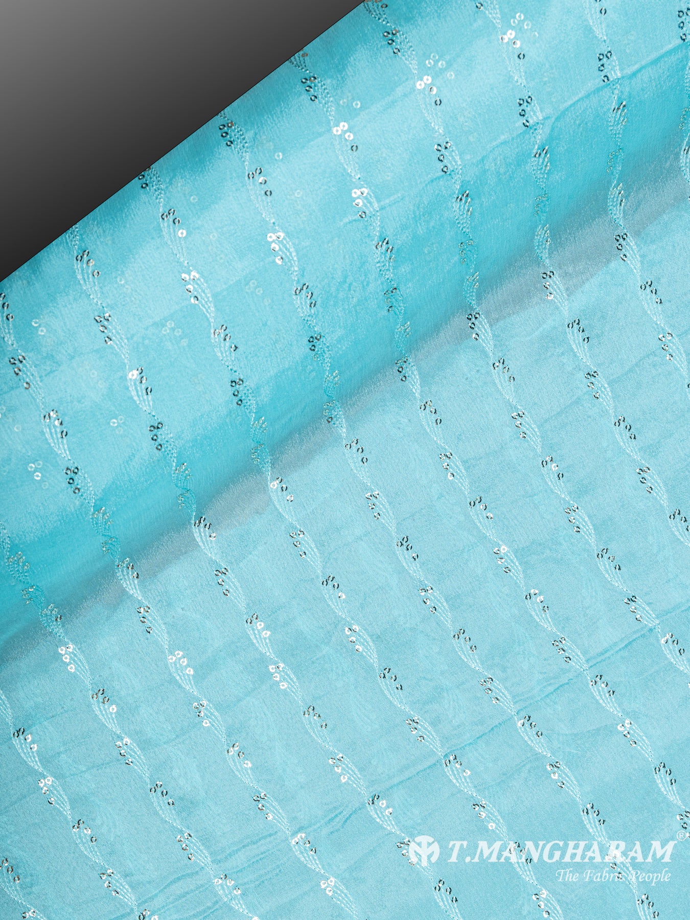 Blue Chinnon Silk Fabric - EC5816 view-2