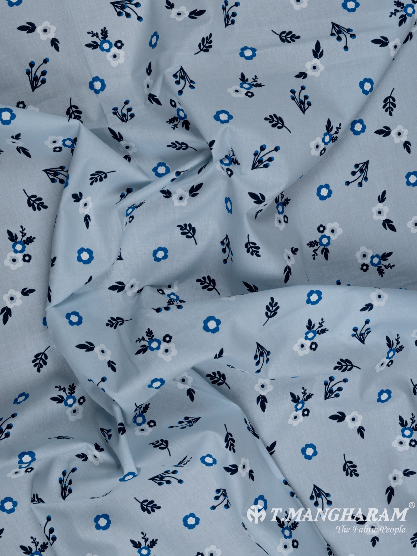 Blue Cotton Fabric - EB5357 view-4