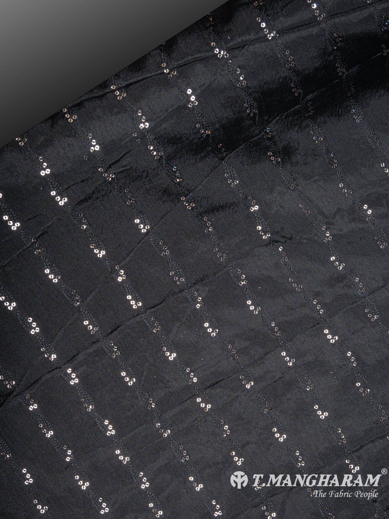 Black Chinnon Silk Fabric - EC5825 view-2