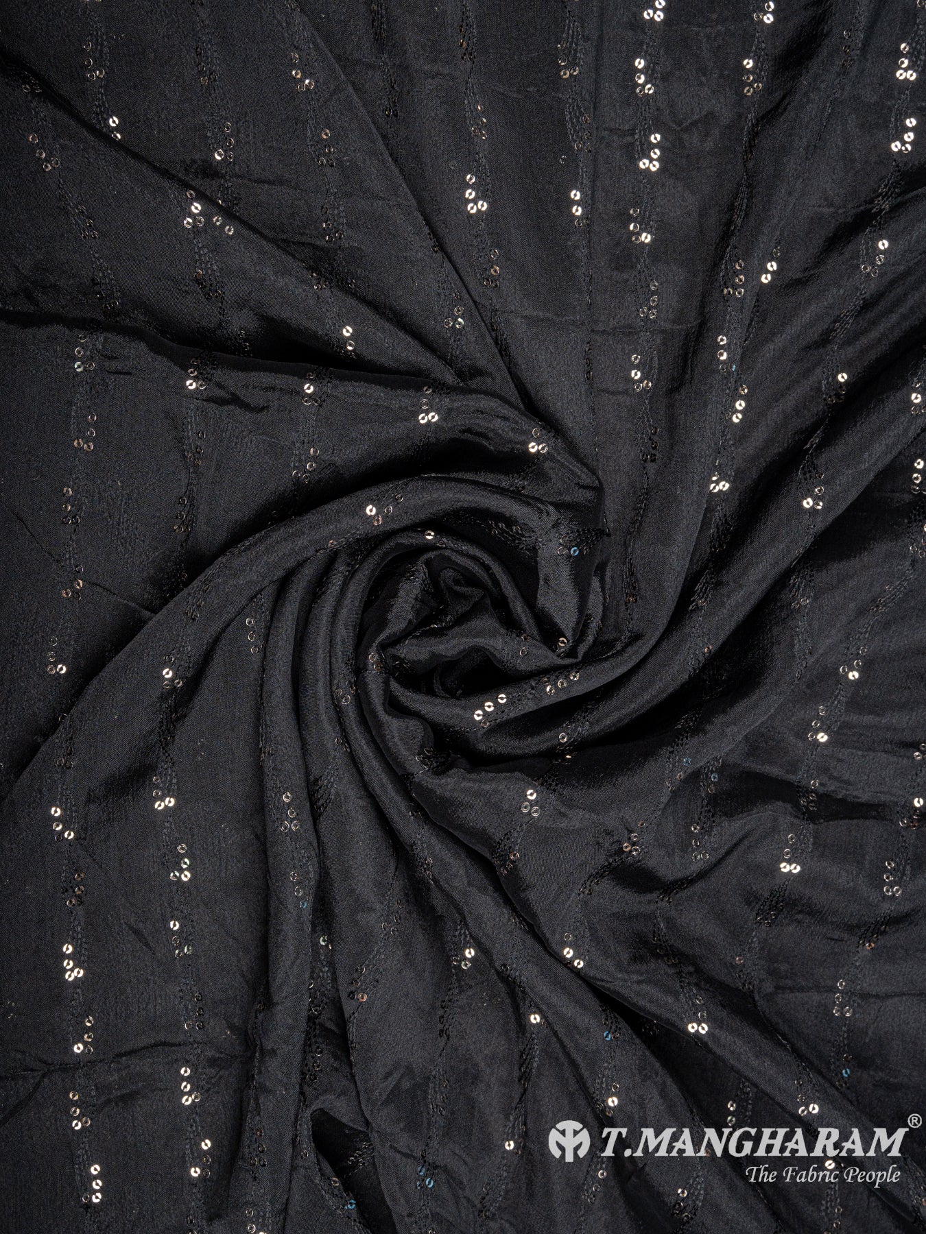 Black Chinnon Silk Fabric - EC5825 view-1