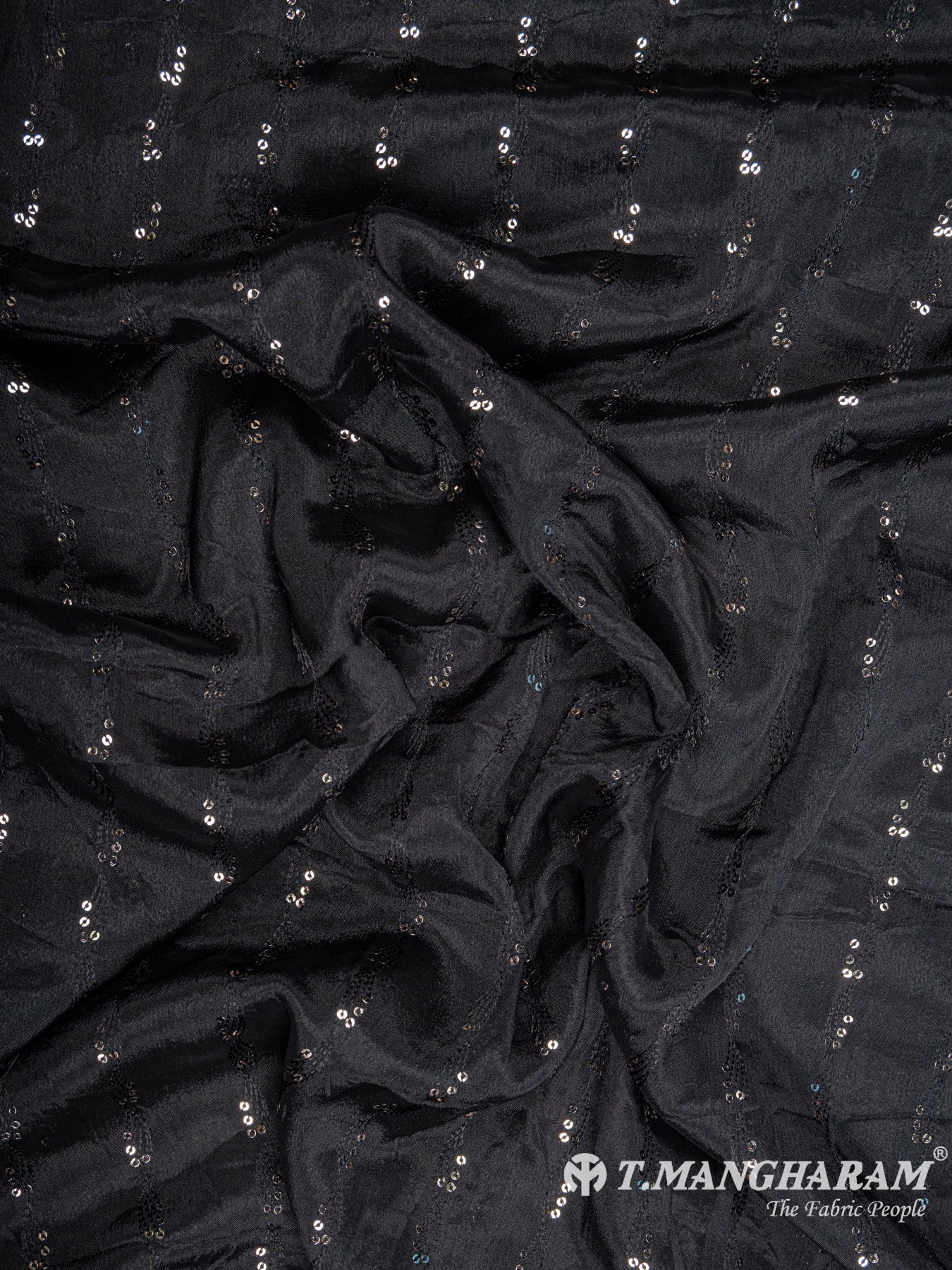 Black Chinnon Silk Fabric - EC5825 view-4