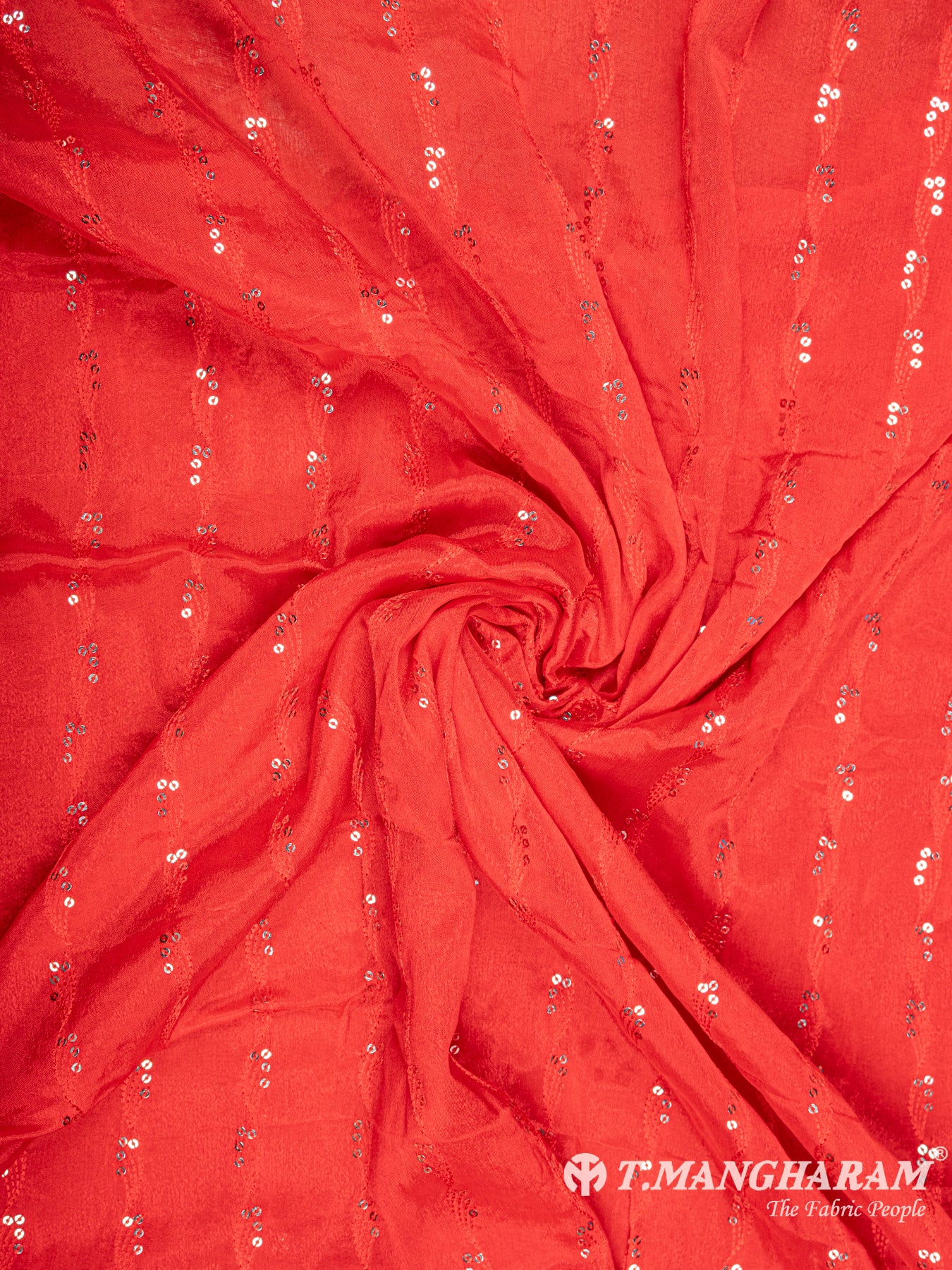 Red Chinnon Silk Fabric - EC5820 view-1