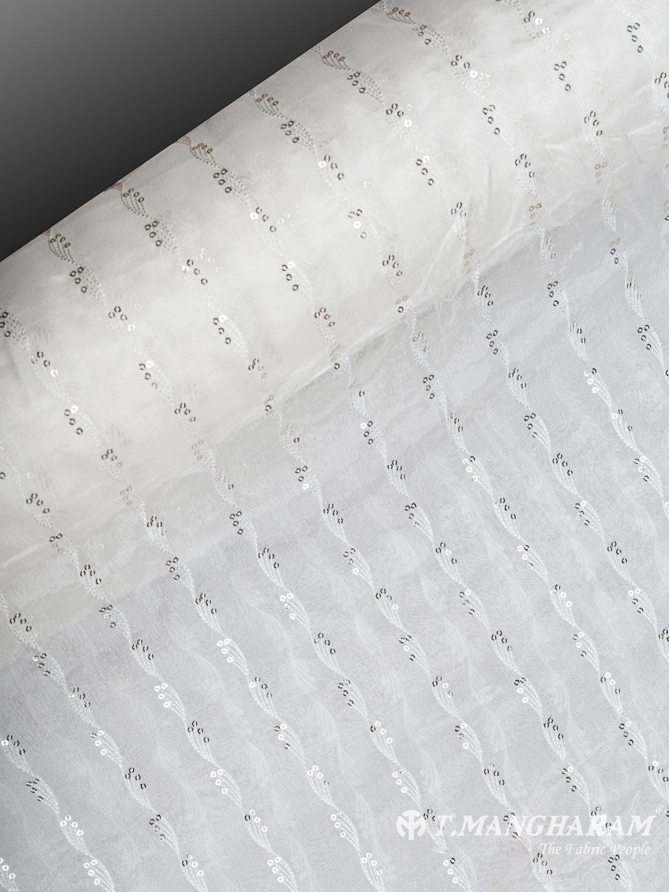 Cream Chinnon Silk Fabric - EC5817 view-2