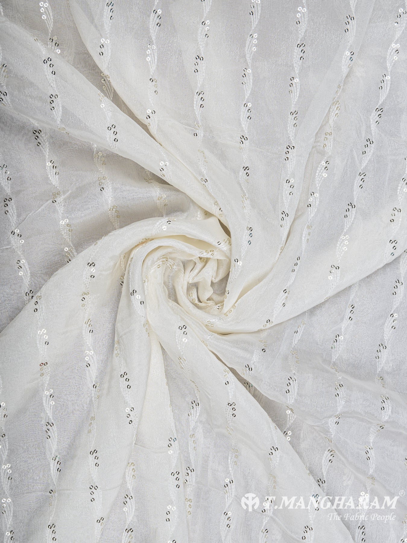 Cream Chinnon Silk Fabric - EC5817 view-1