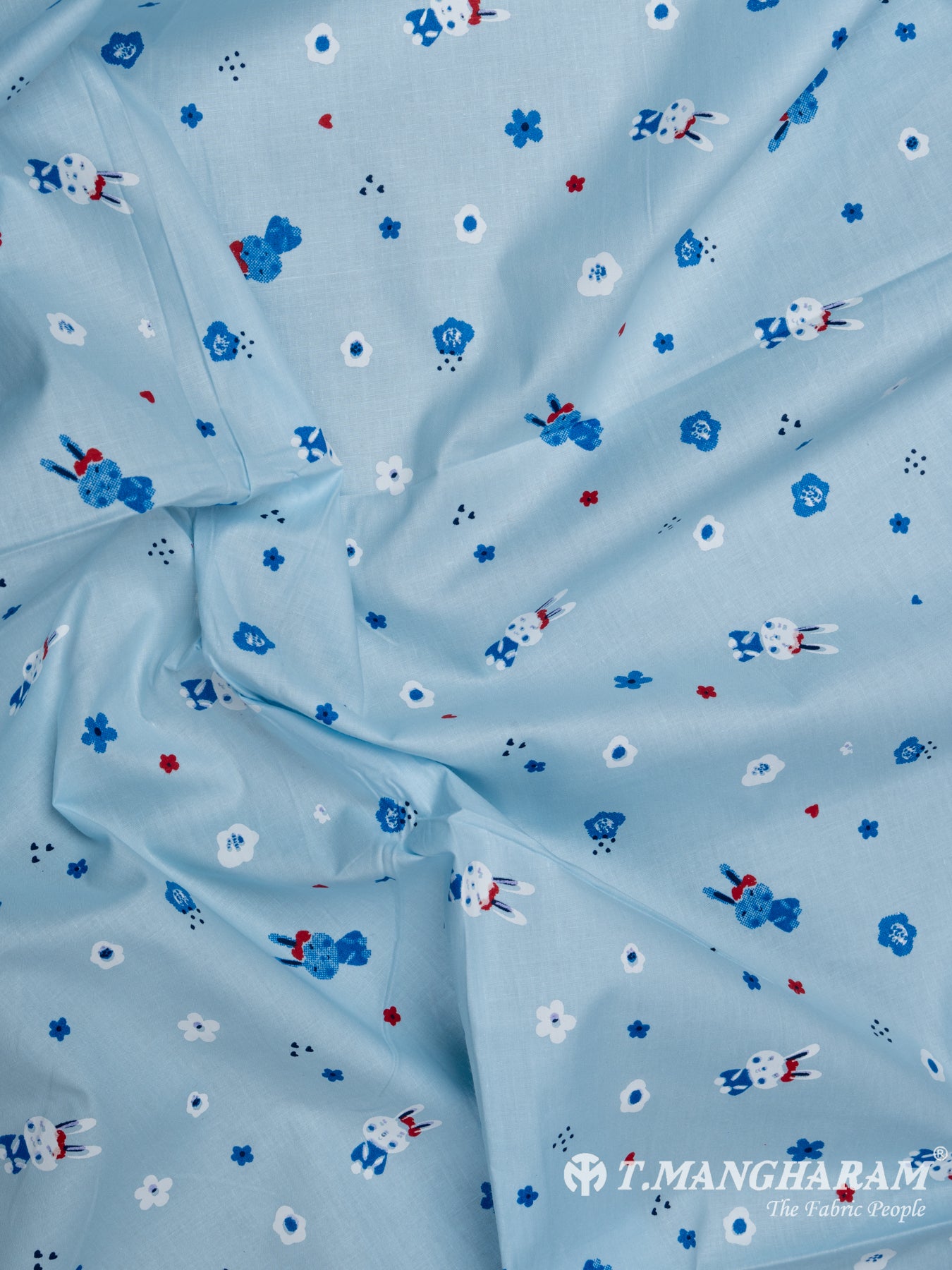Blue Cotton Fabric - EB5347 view-4
