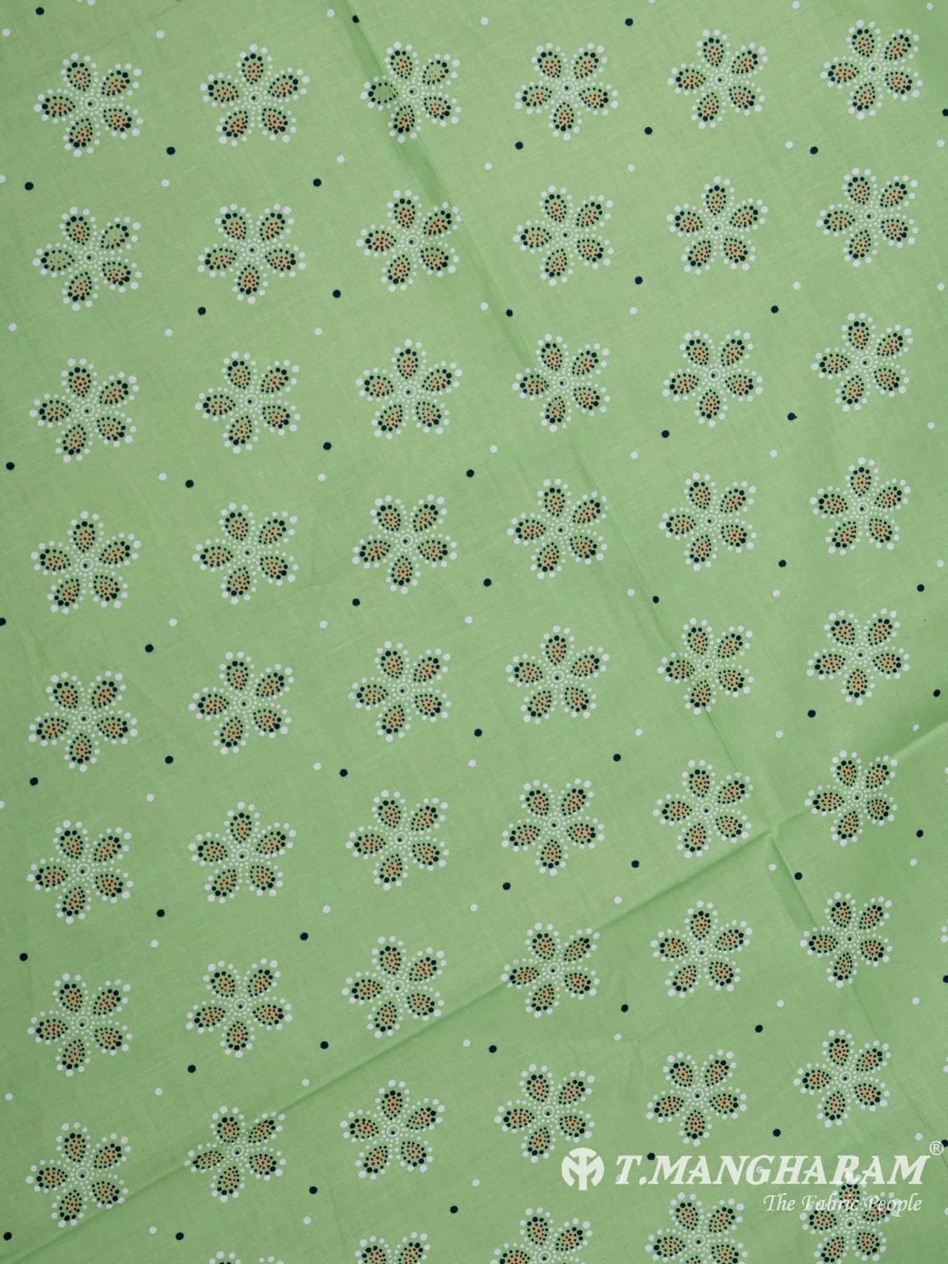 Green Cotton Fabric - EB5363 view-3
