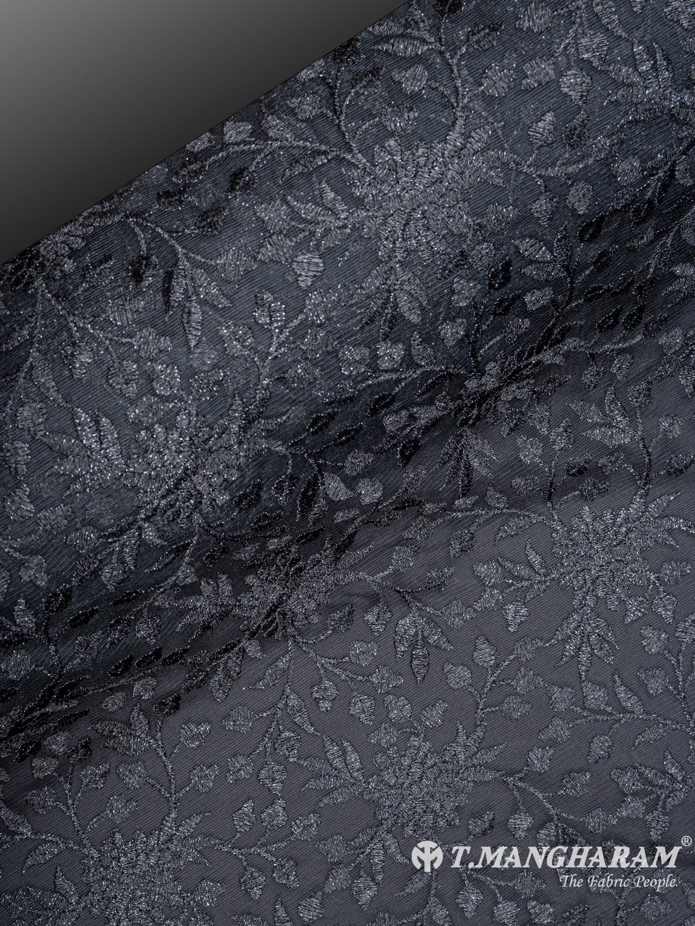 Black Fancy Net Fabric - EC5739 view-2