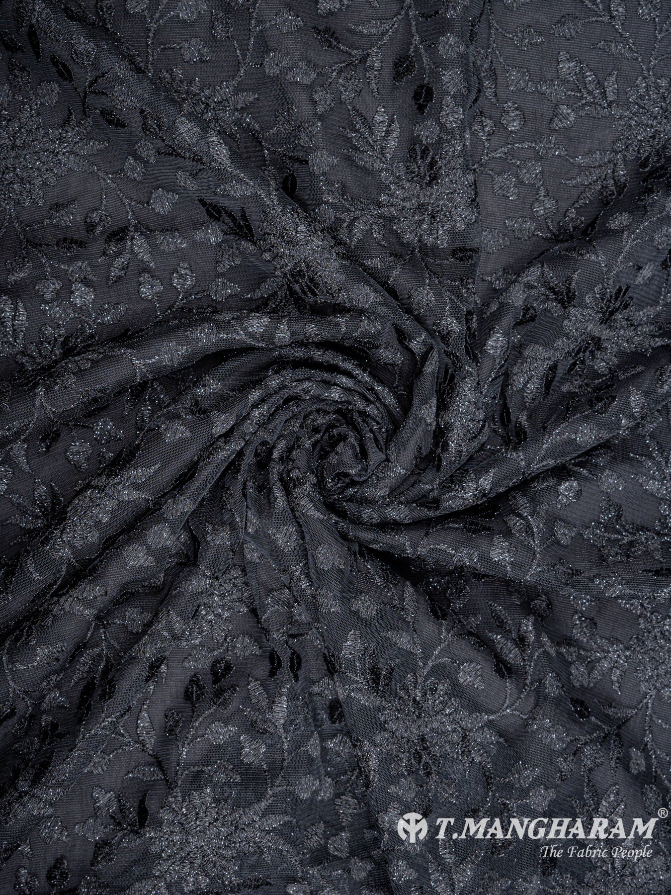 Black Fancy Net Fabric - EC5739 view-1