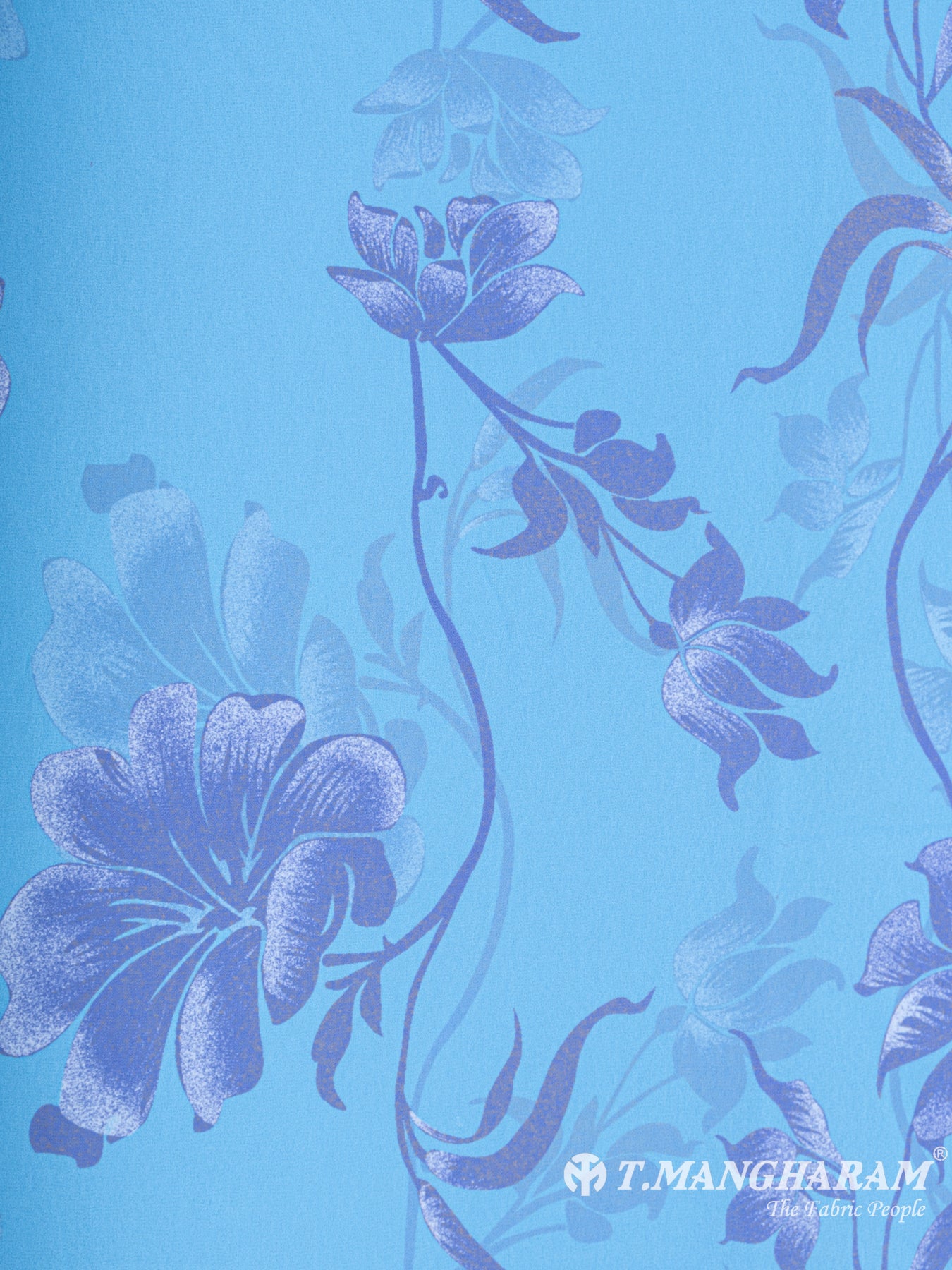 Blue Georgette Fabric - EC5755 view-3