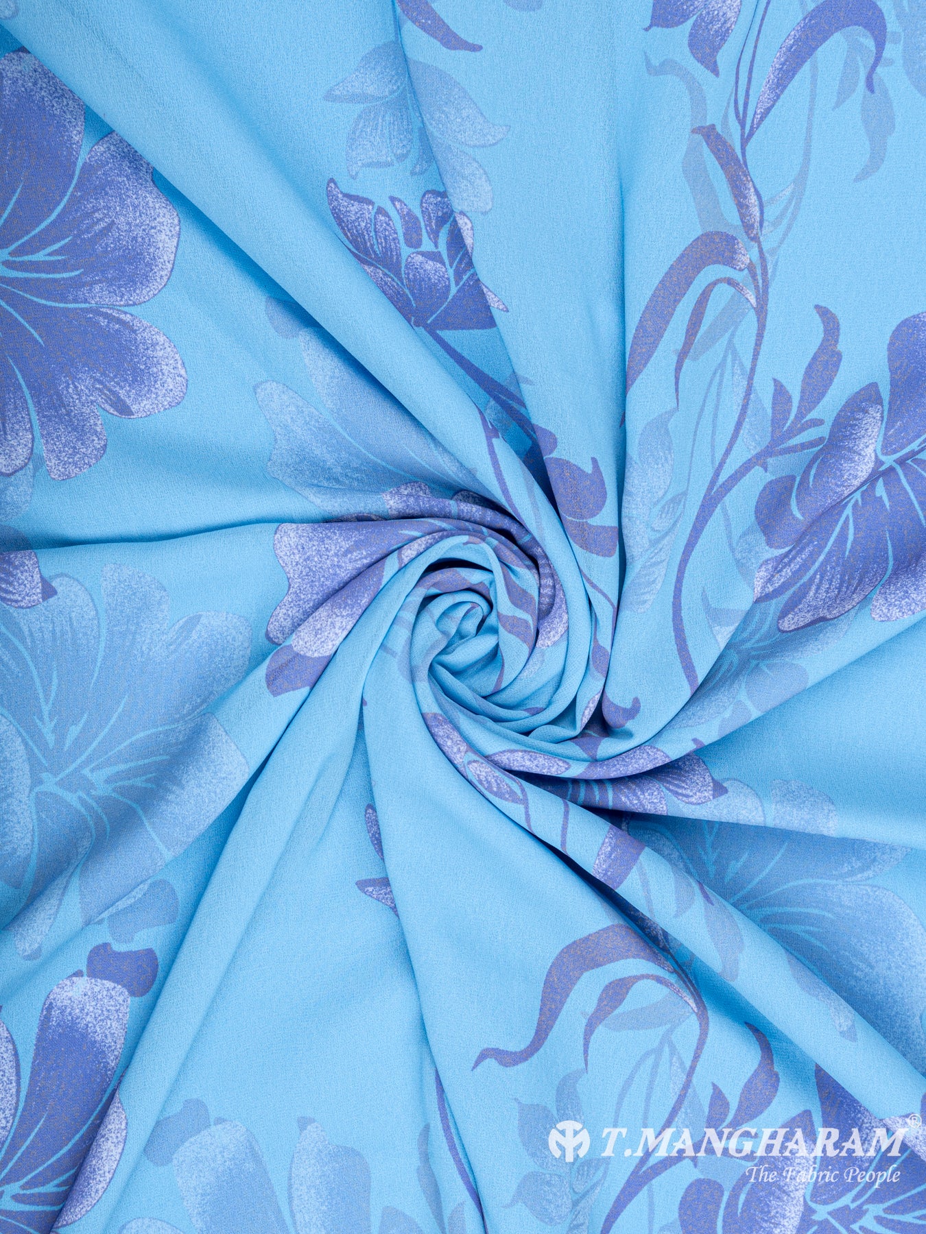 Blue Georgette Fabric - EC5755 view-1