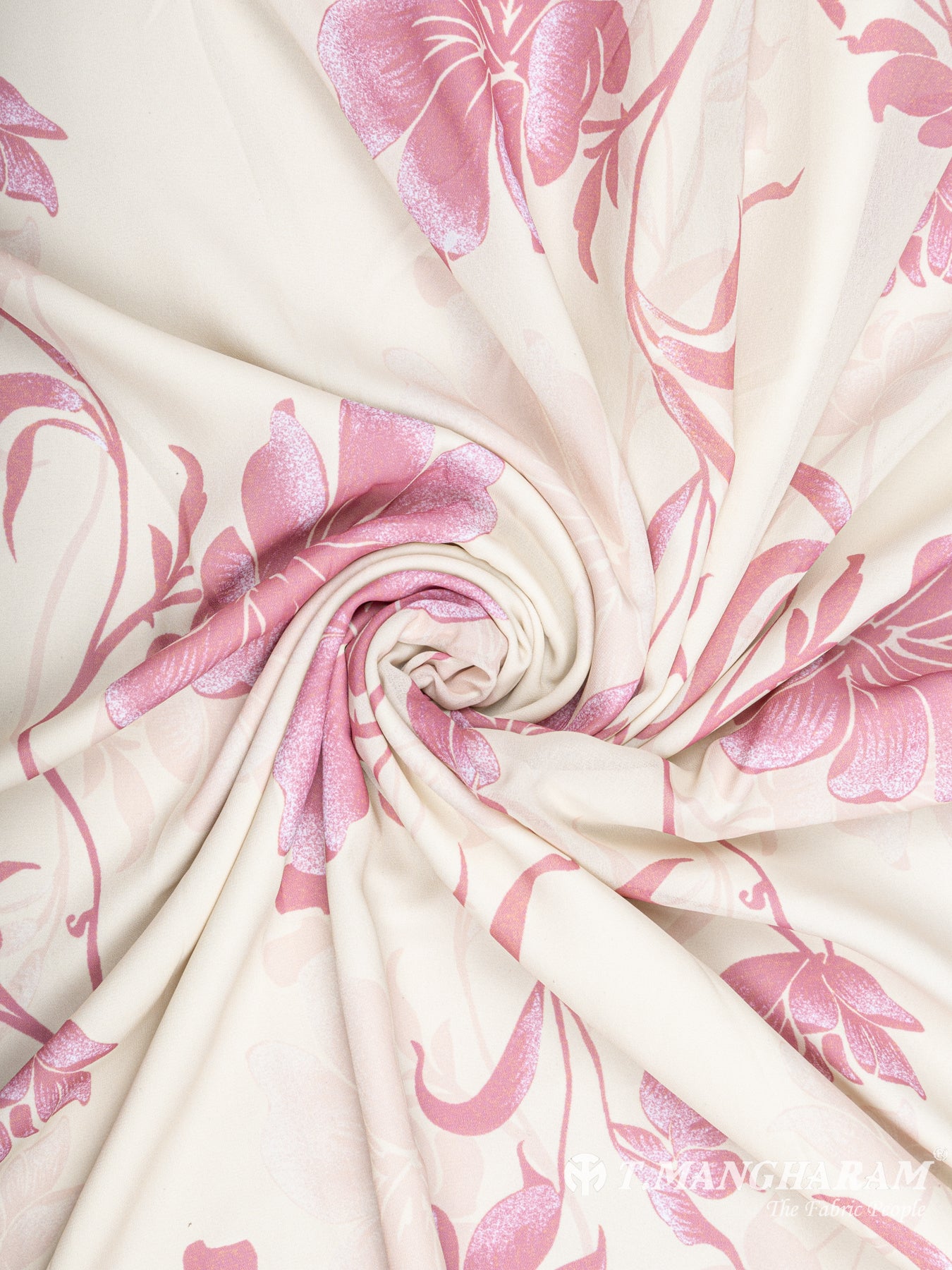 Cream Georgette Fabric - EC5761 view-1