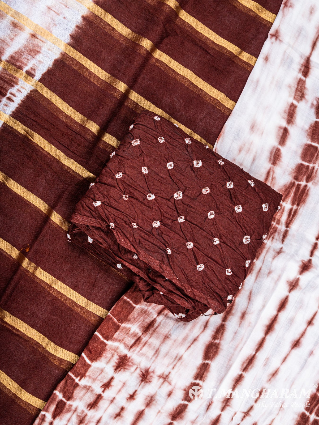 Brown Cotton Chudidhar Fabric Set - EF1439 view-1
