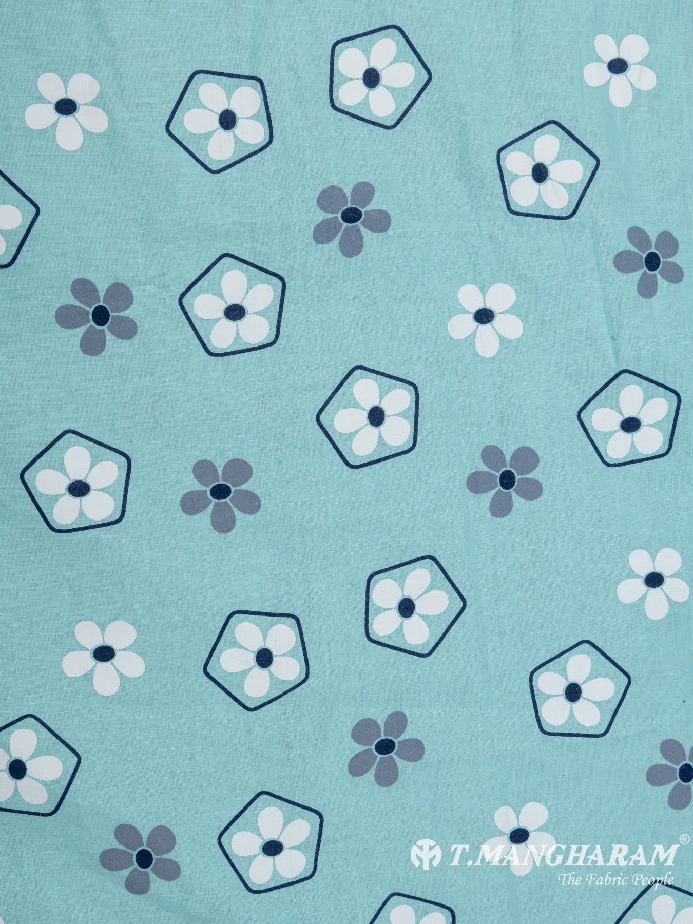 Sea Blue Cotton Fabric - EC7704 view-3