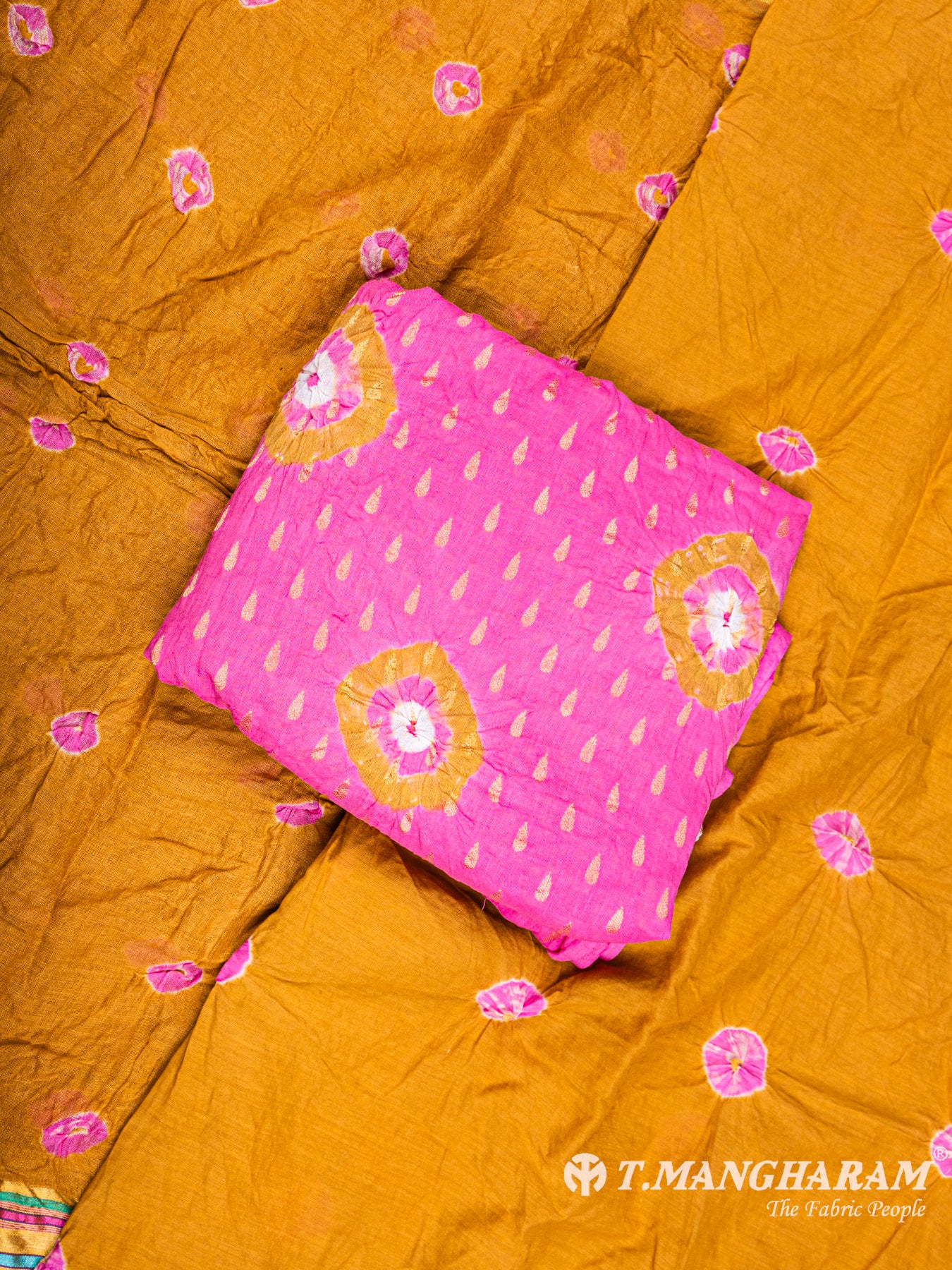 Pink Cotton Chudidhar Fabric Set - EF1433 view-1