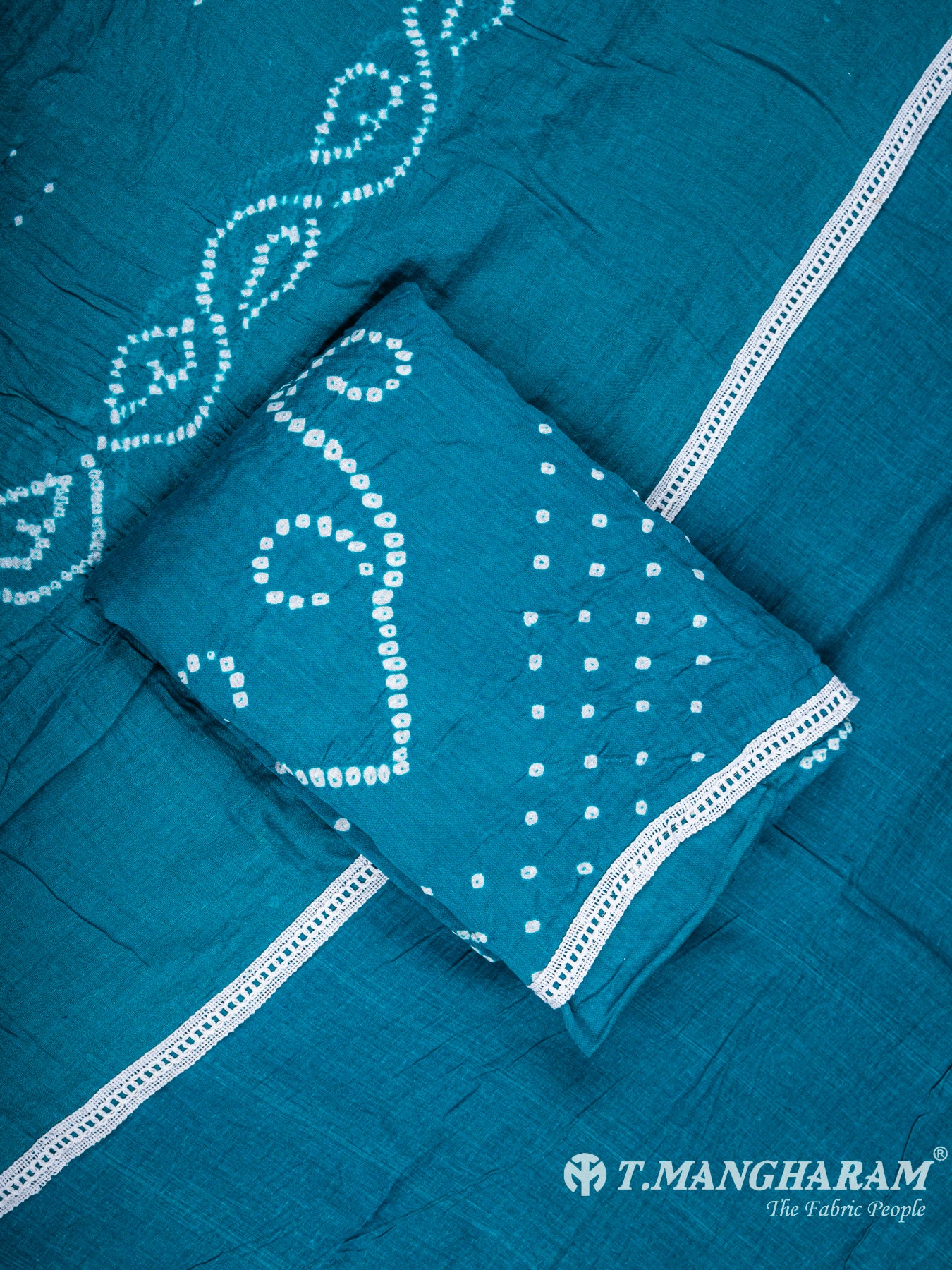 Blue Cotton Chudidhar Fabric Set - EF1416 view-1