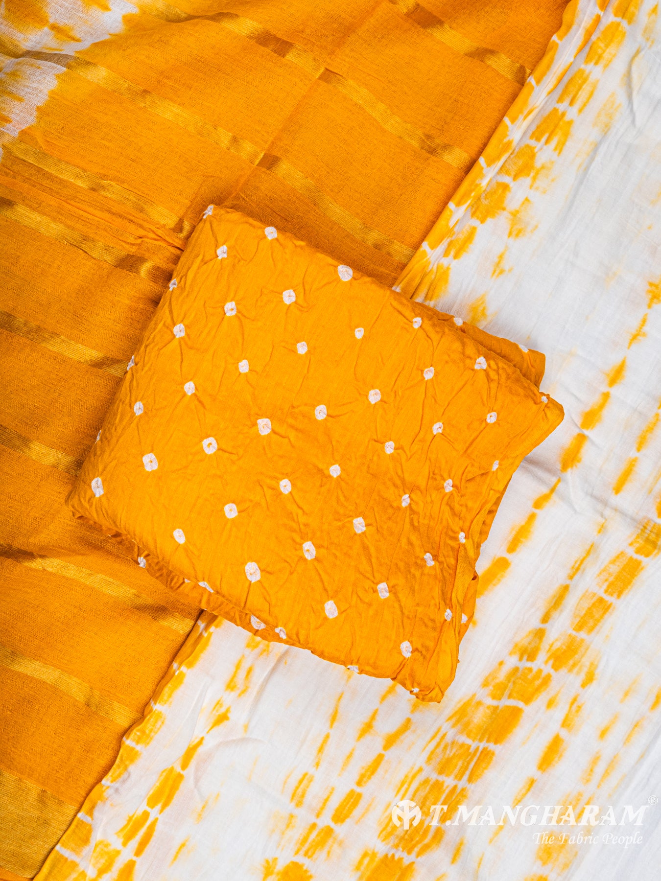 Orange Cotton Chudidhar Fabric Set - EF1438