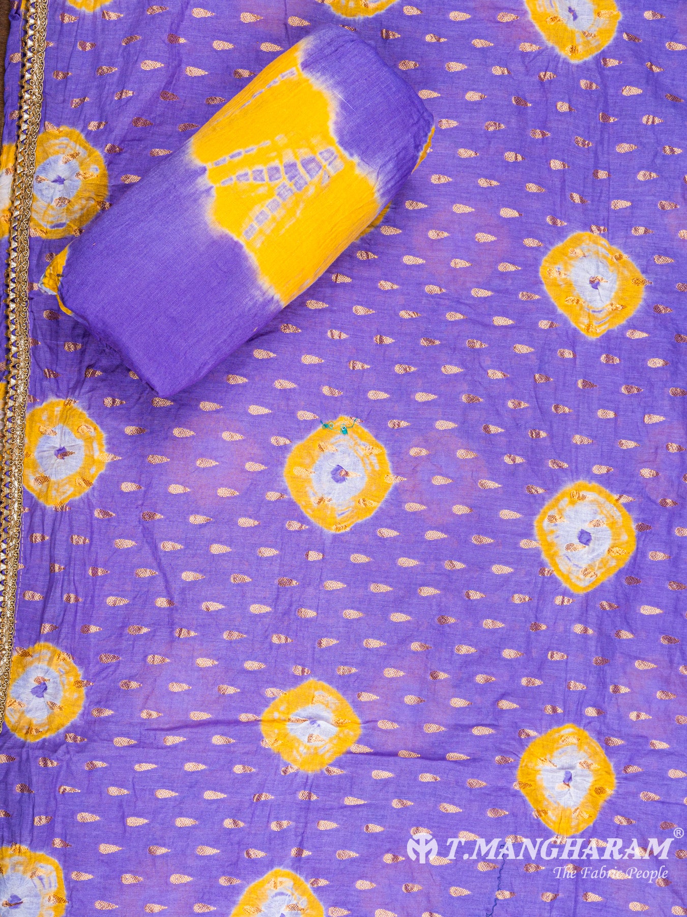 Violet Cotton Chudidhar Fabric Set - EF1411 view-3