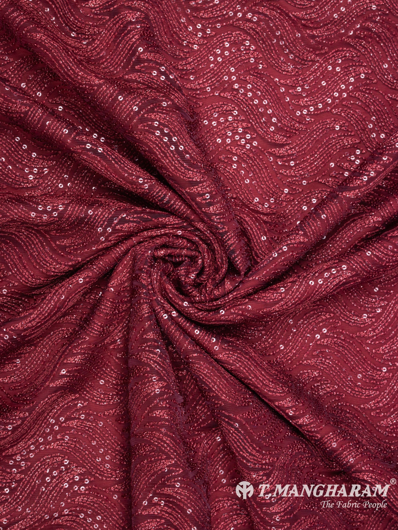 Maroon Fancy Net Fabric - EB5461 view-1