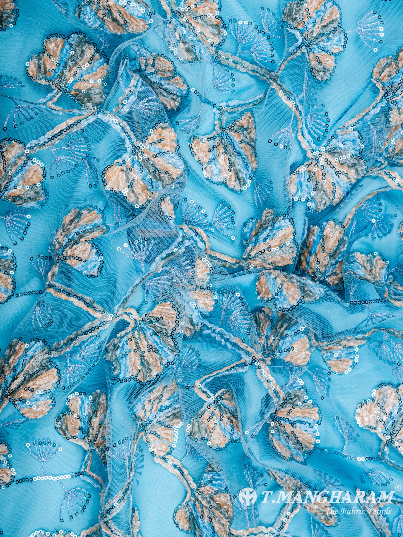 Blue Fancy Net Fabric - EC5902 view-4